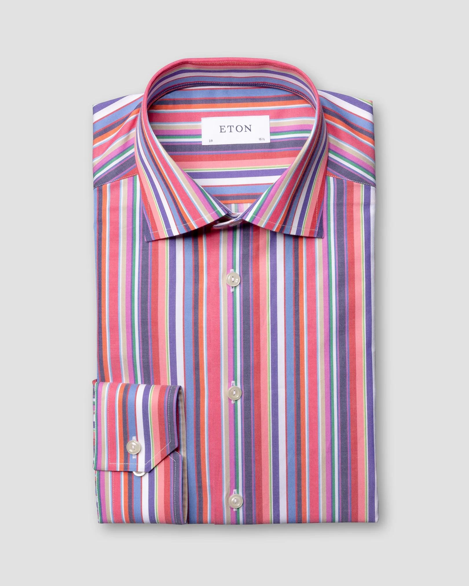 Eton - multi striped fine twill shirt