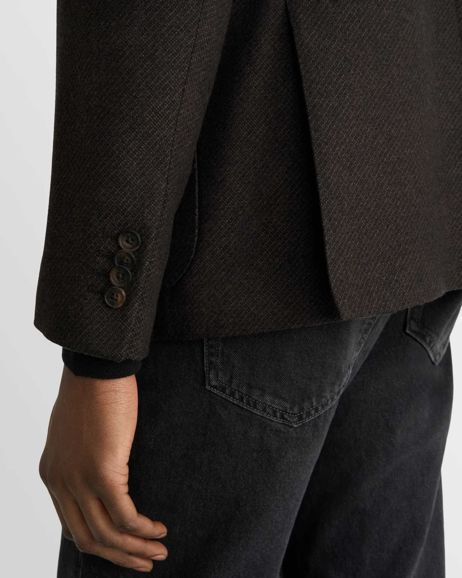 Eton - dark brown wool cashmere soft jacket