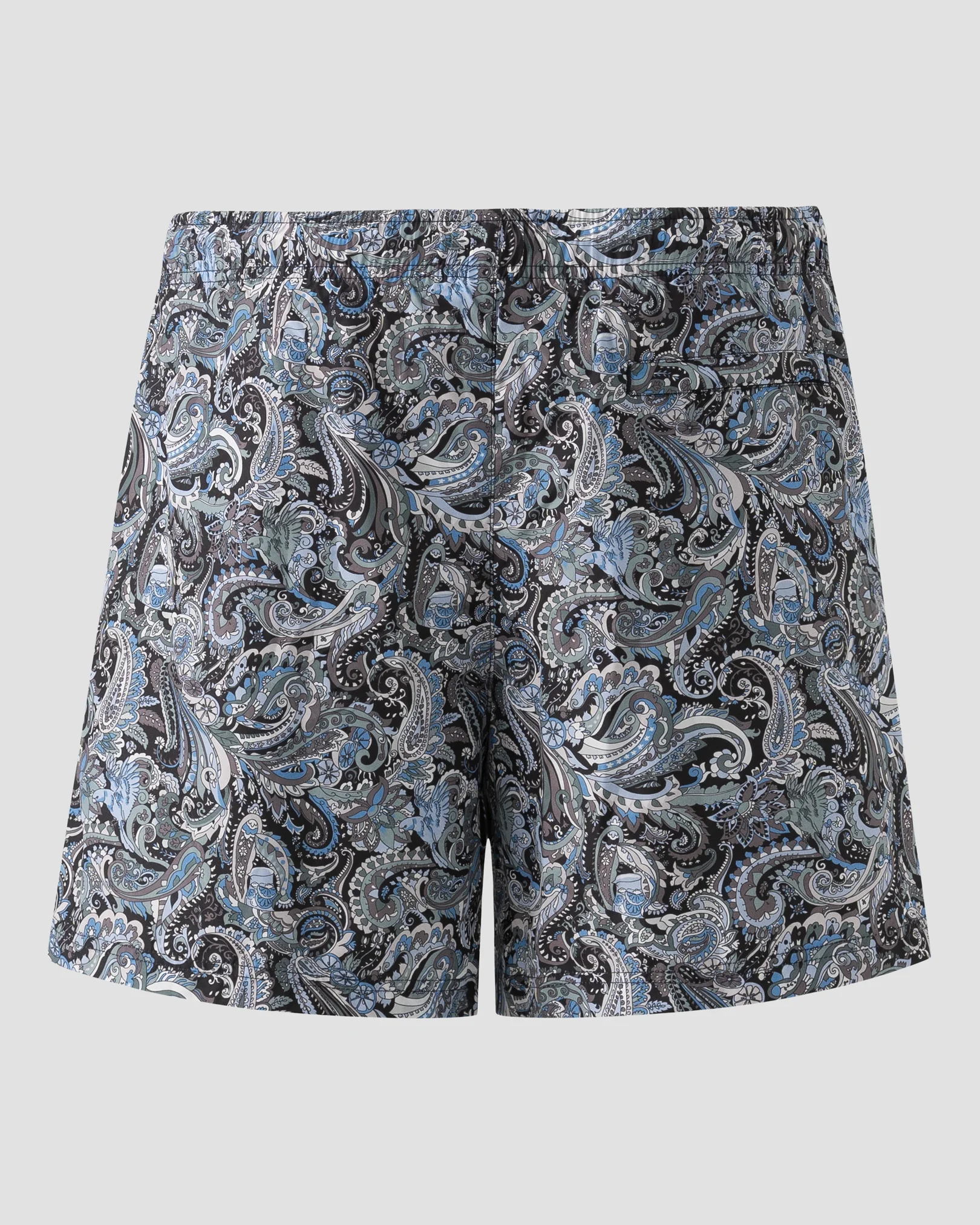 Eton - dark blue paisley swim shorts