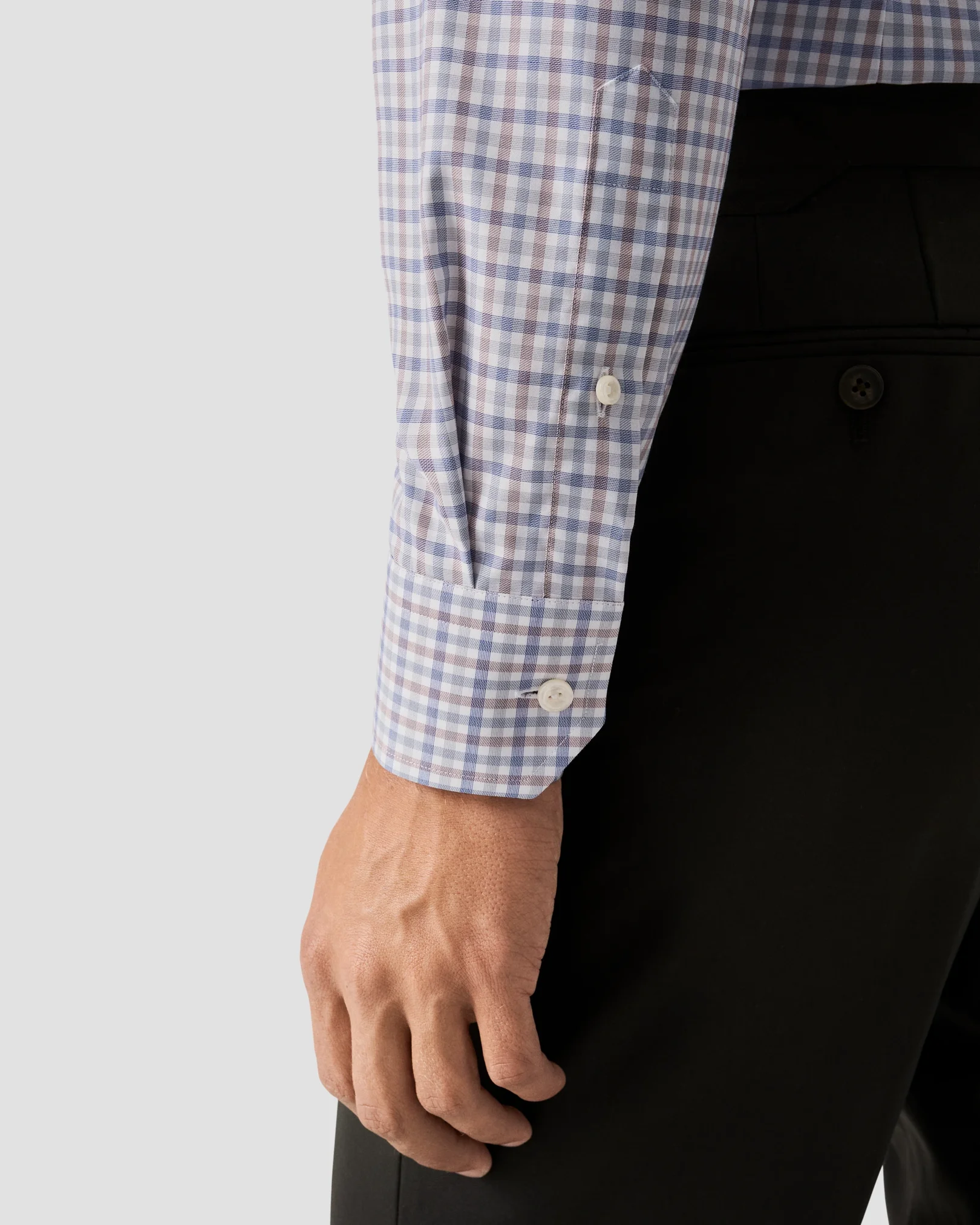 Eton - three color check twill shirt 256