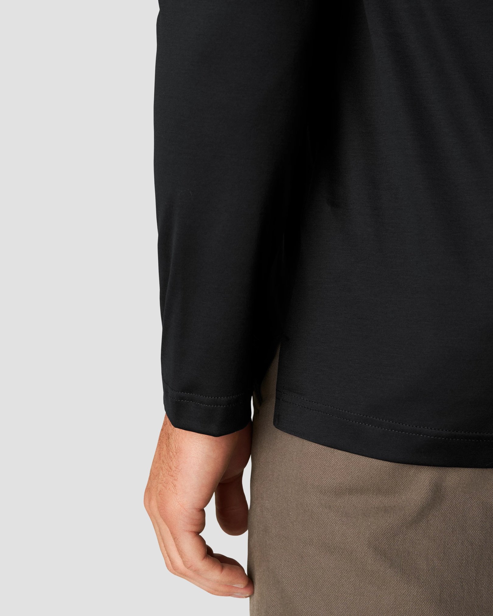 Eton - black jersey knittedcollar