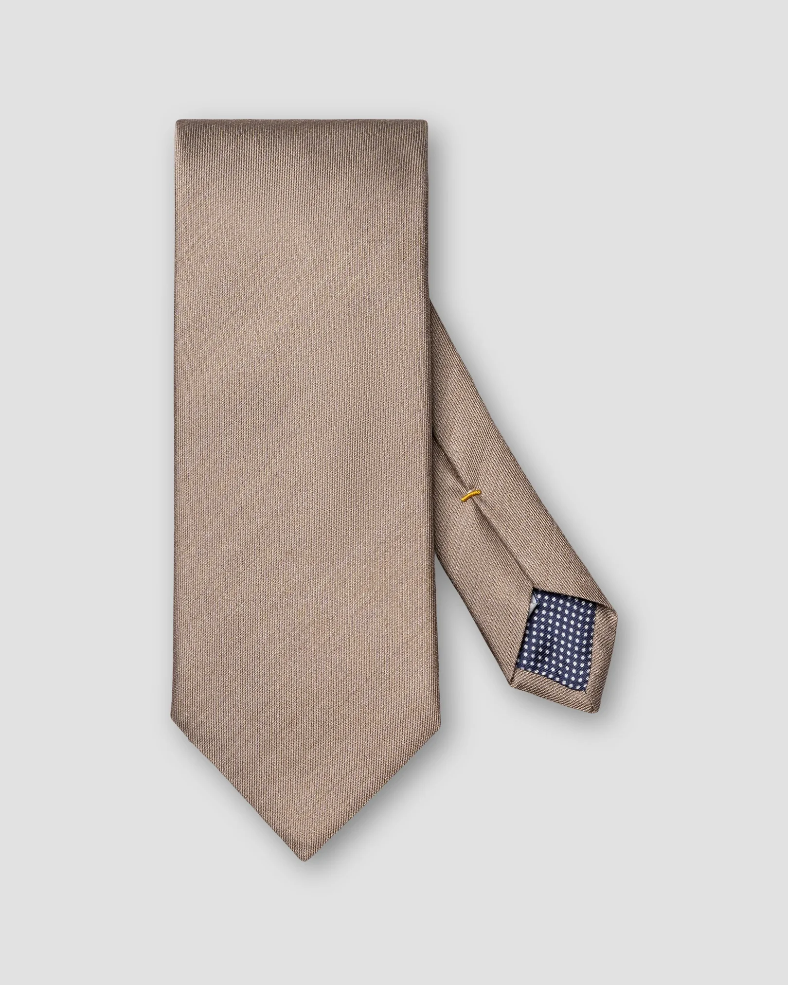Eton - beige solid woven shantung silk tie