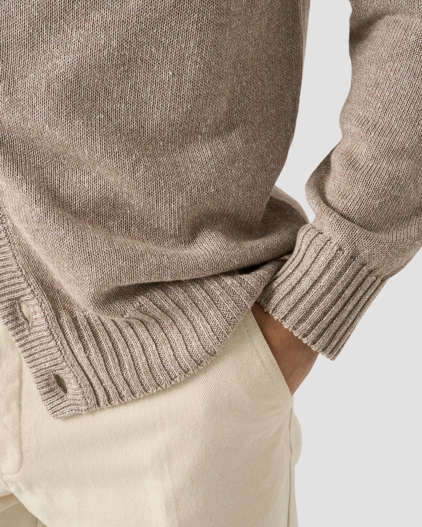 Eton - cotton linen cardigan beige