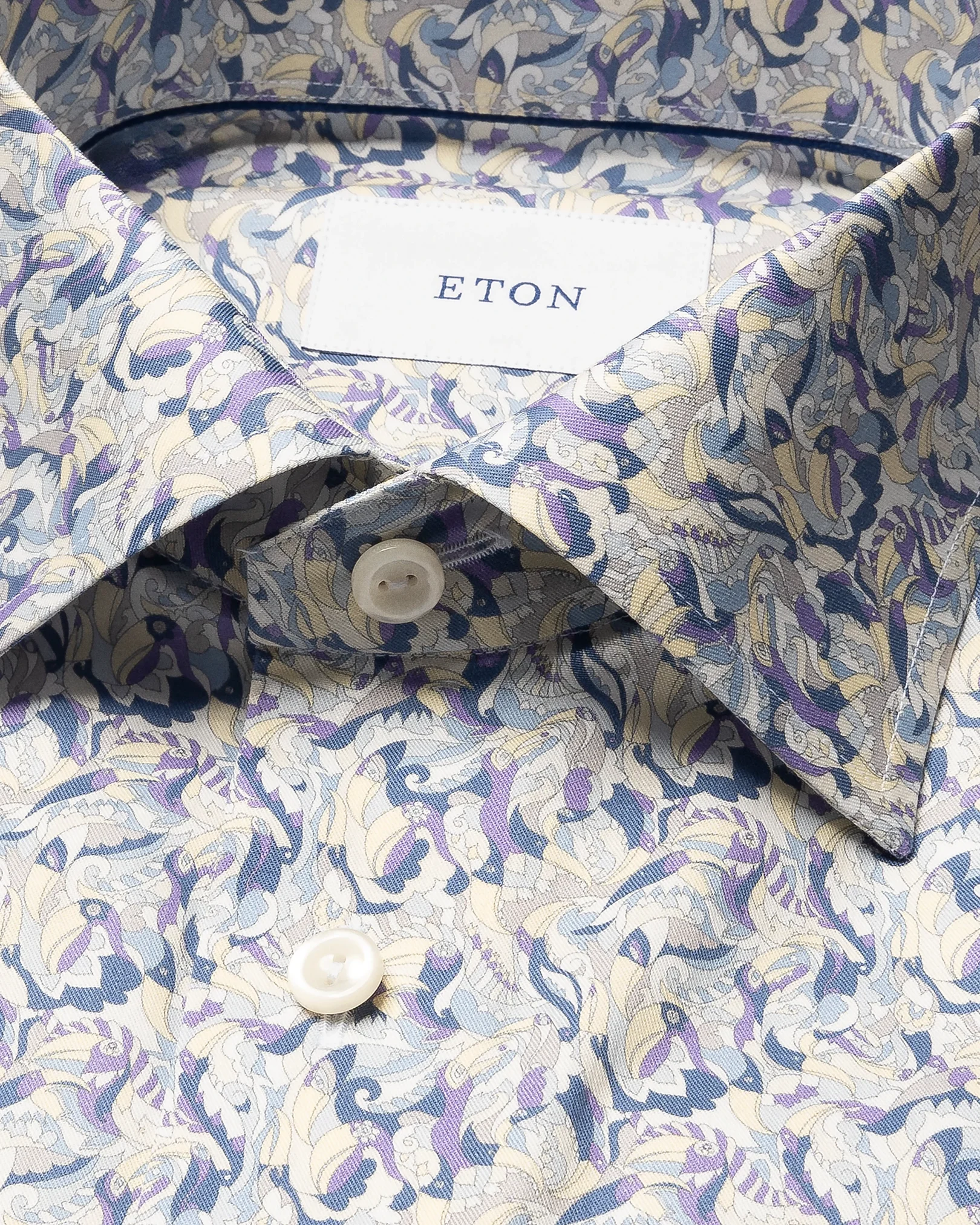 Eton - light purple motif signature twill shirt 261
