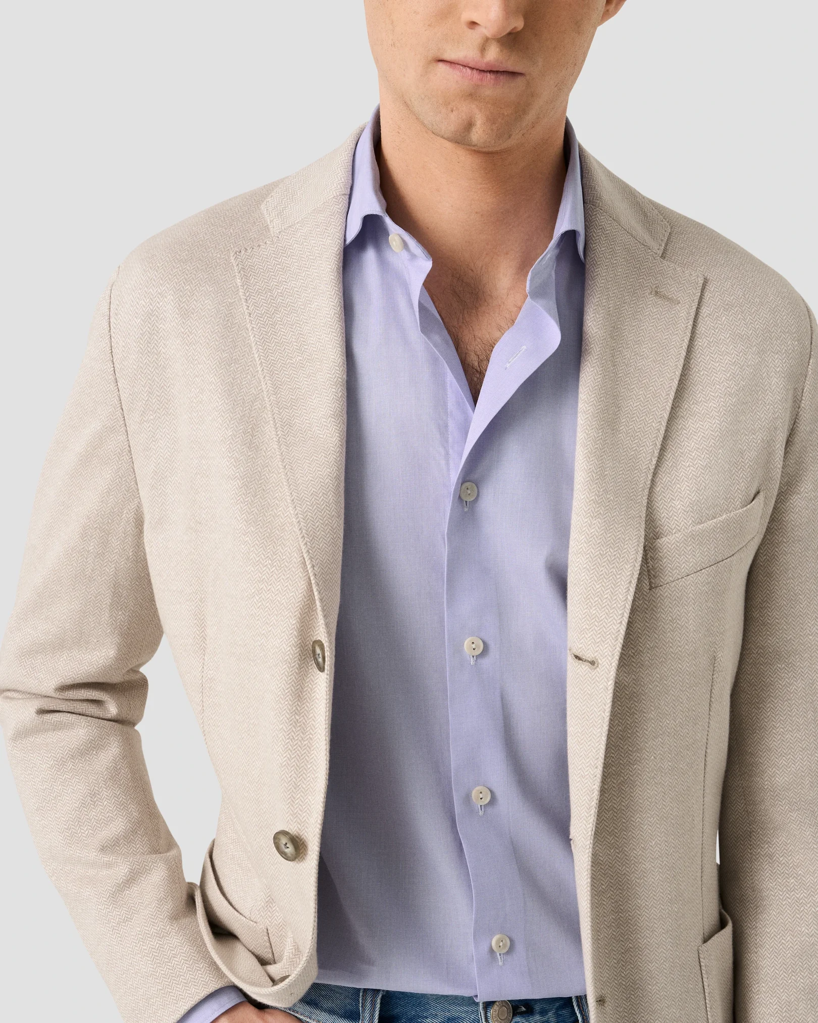 Eton - light purple end on end breeze poplin shirt 261