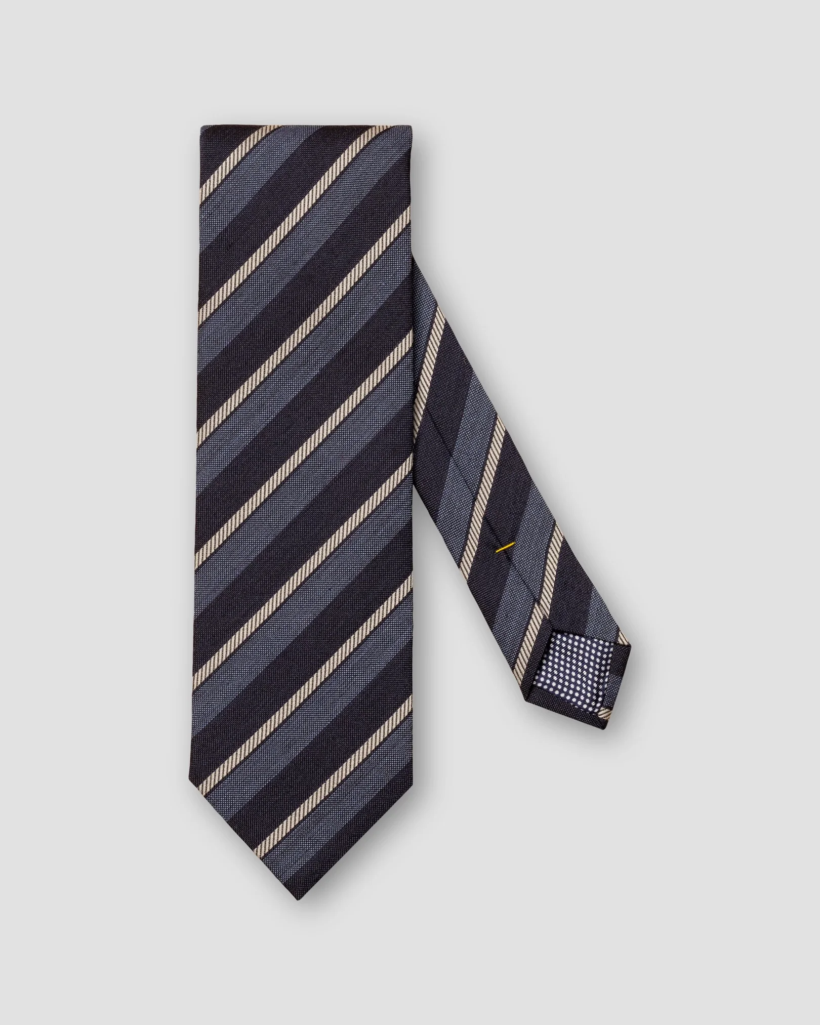 Eton - dark blue striped wool silk tie