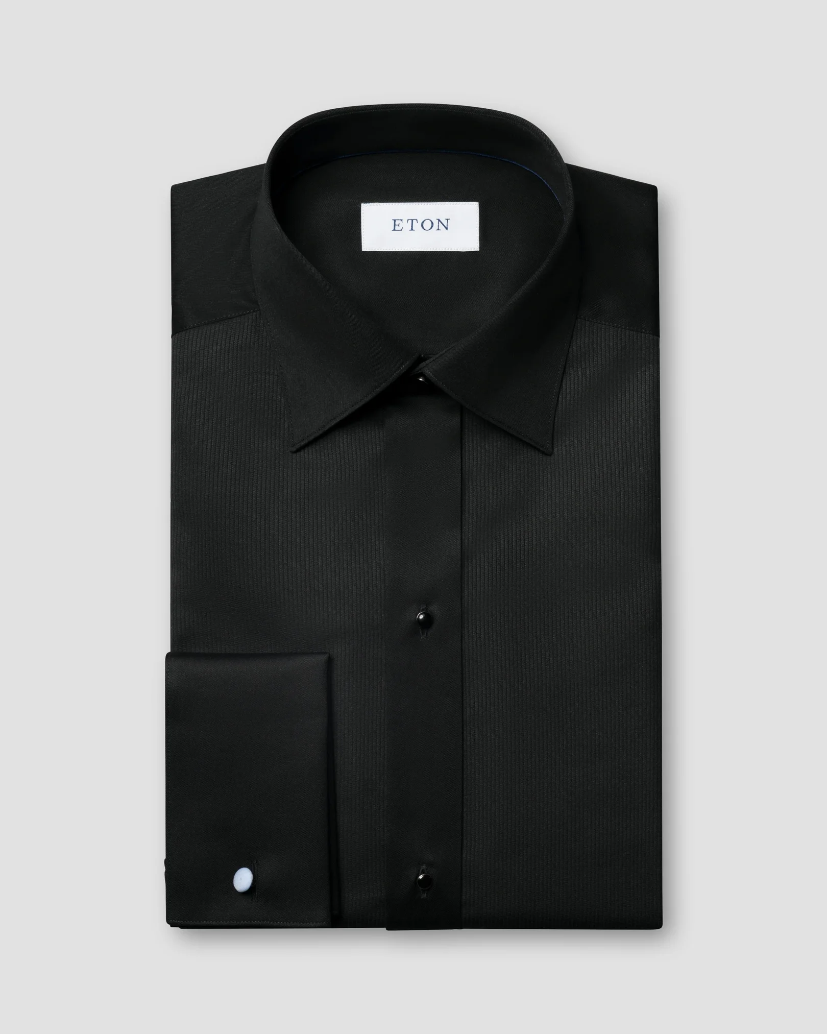 Eton - Chemise de Smoking en Piqué Noir