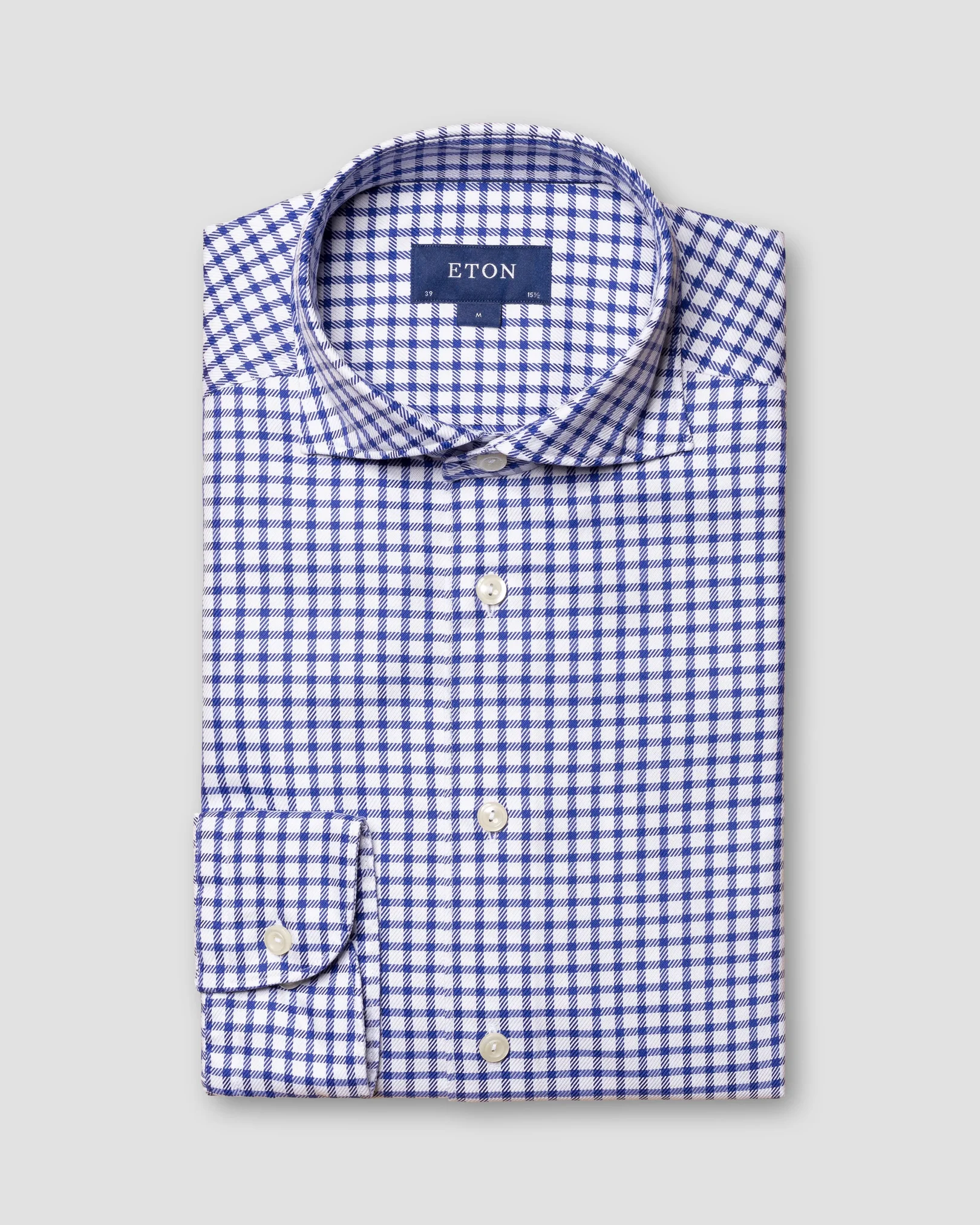 Eton - navy gingham shirt