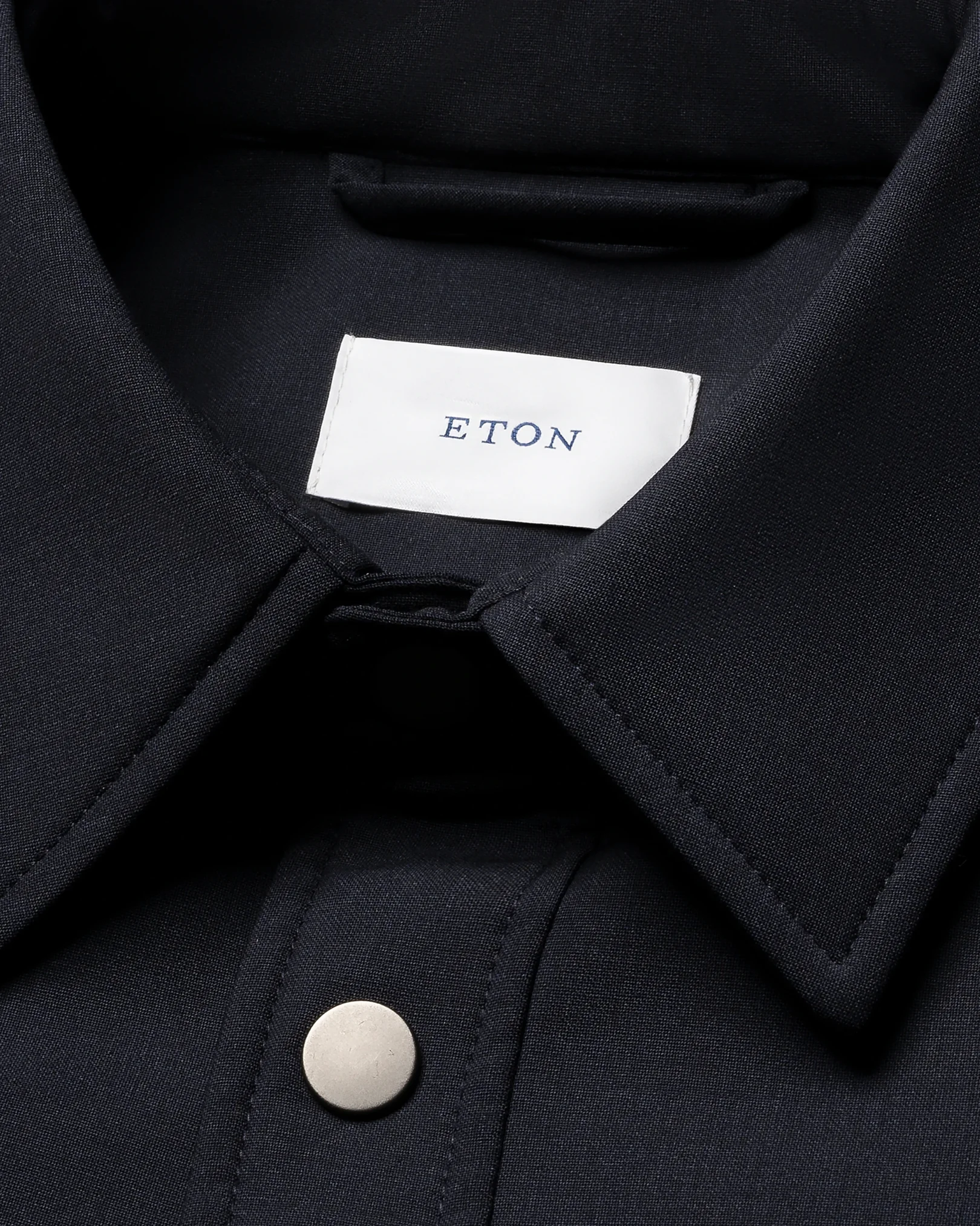Eton - navy blue lana tech padded overshirt