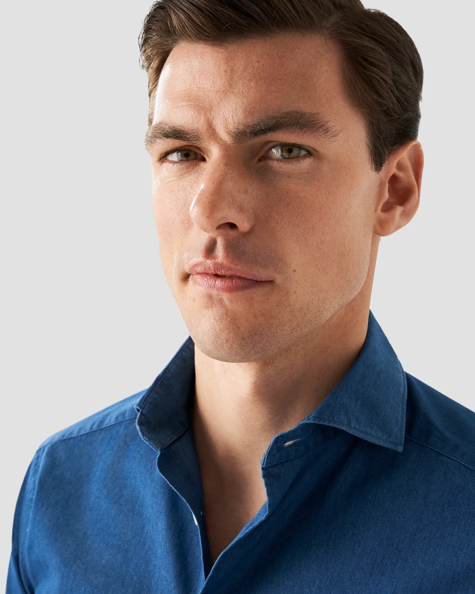 Mid Blue Denim Shirt Eton