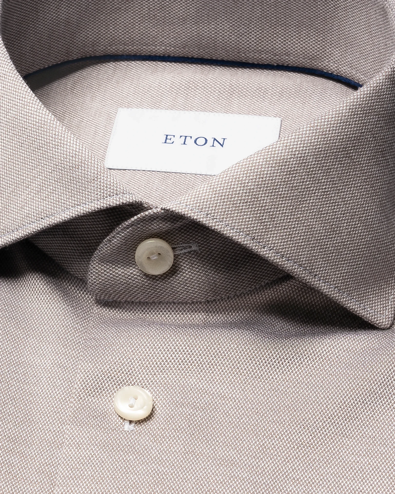 Eton - brown filo di scozia knit shirt 261
