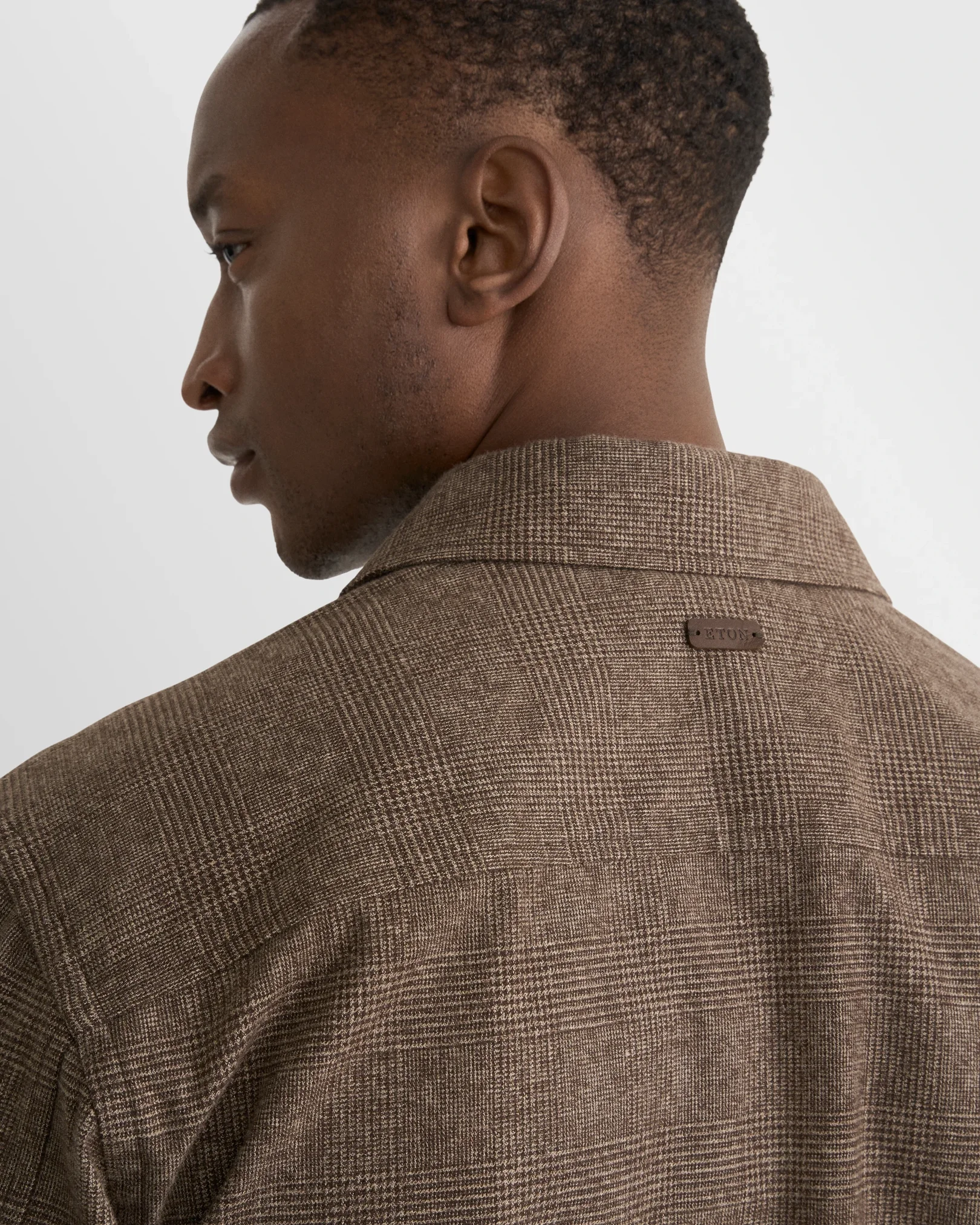 Eton - brown cotton flannel two pocket jacket