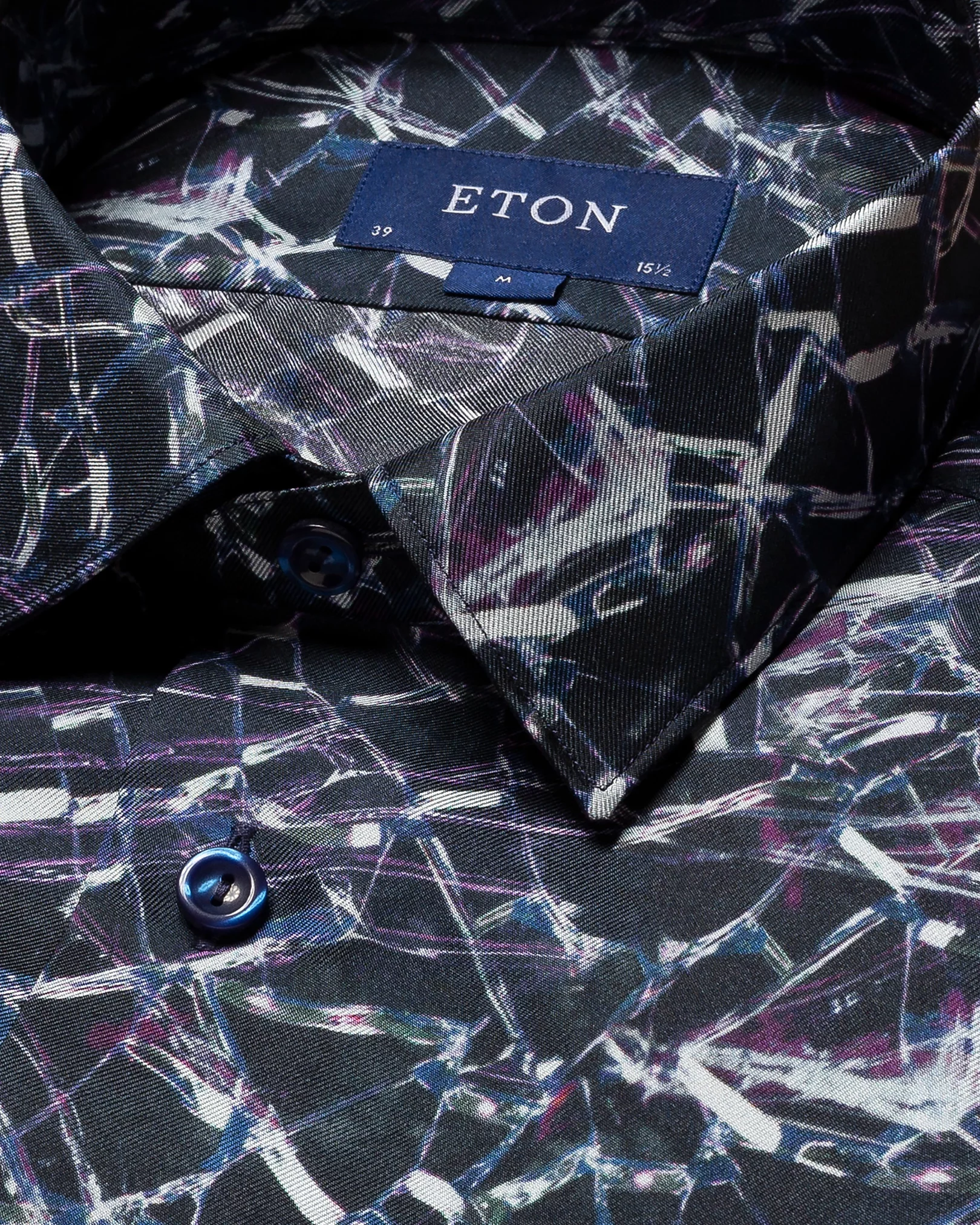 Eton - navy blue silk shirt