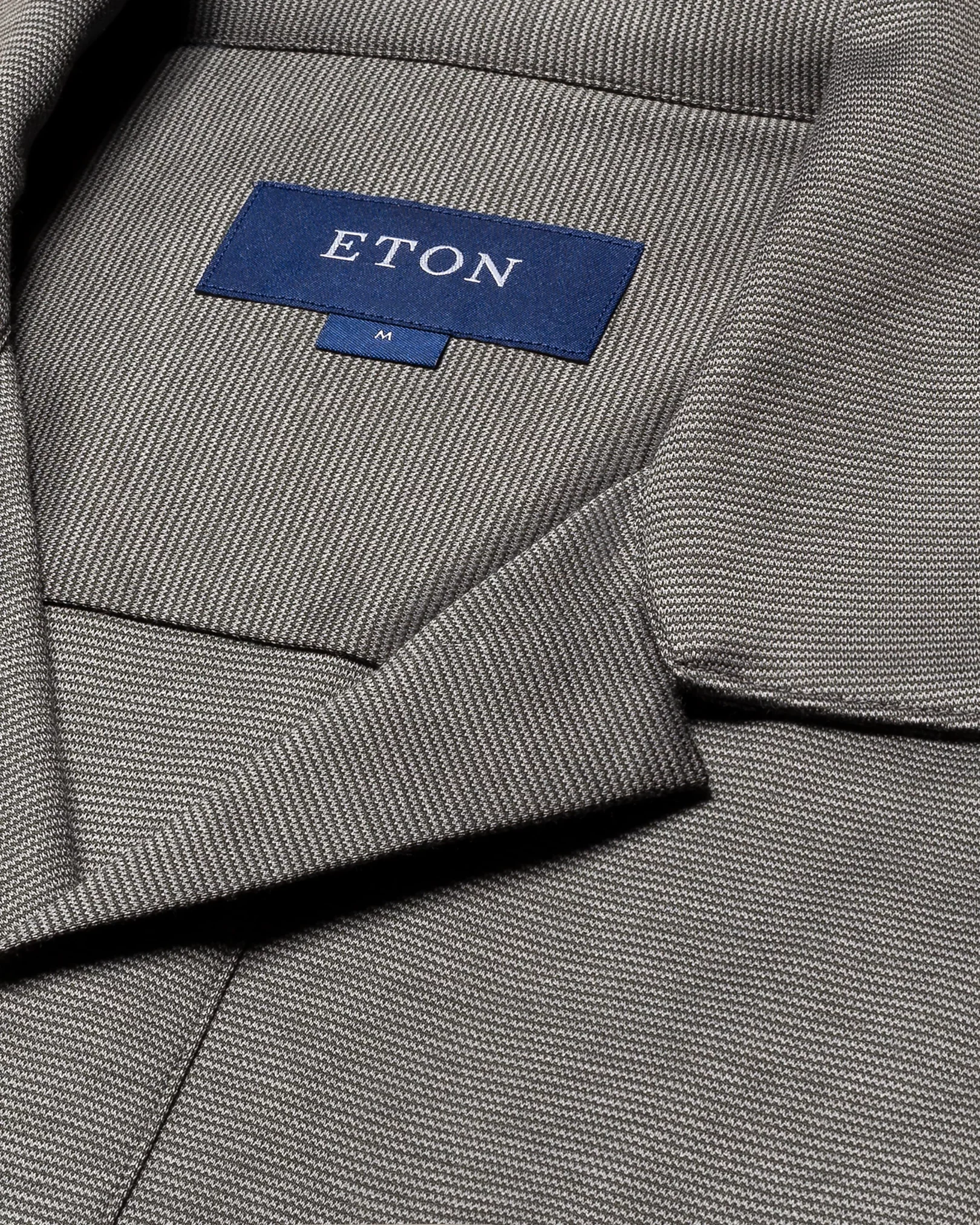 Eton - dark green interlock jersey open collar