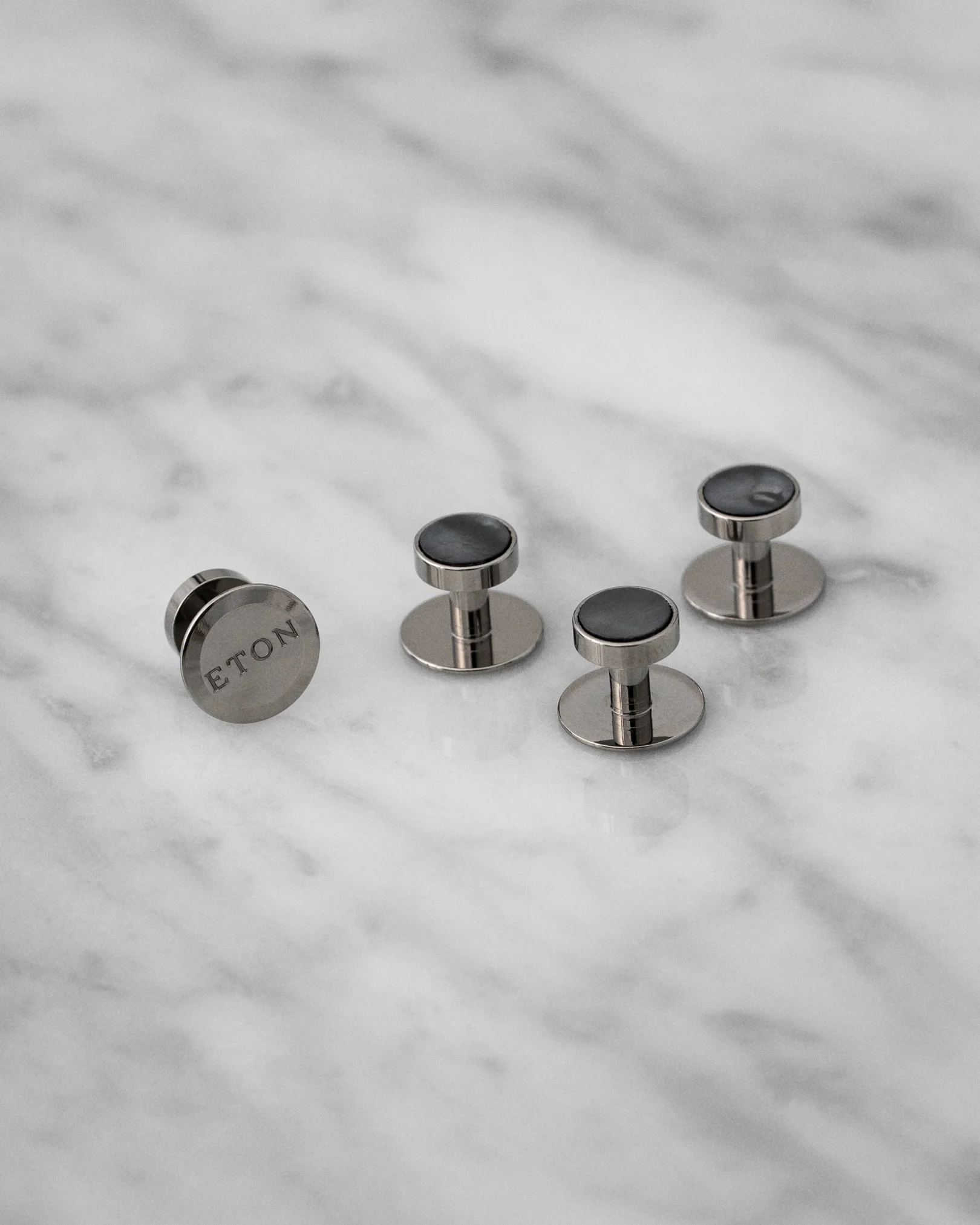 Eton - grey mop stud buttons