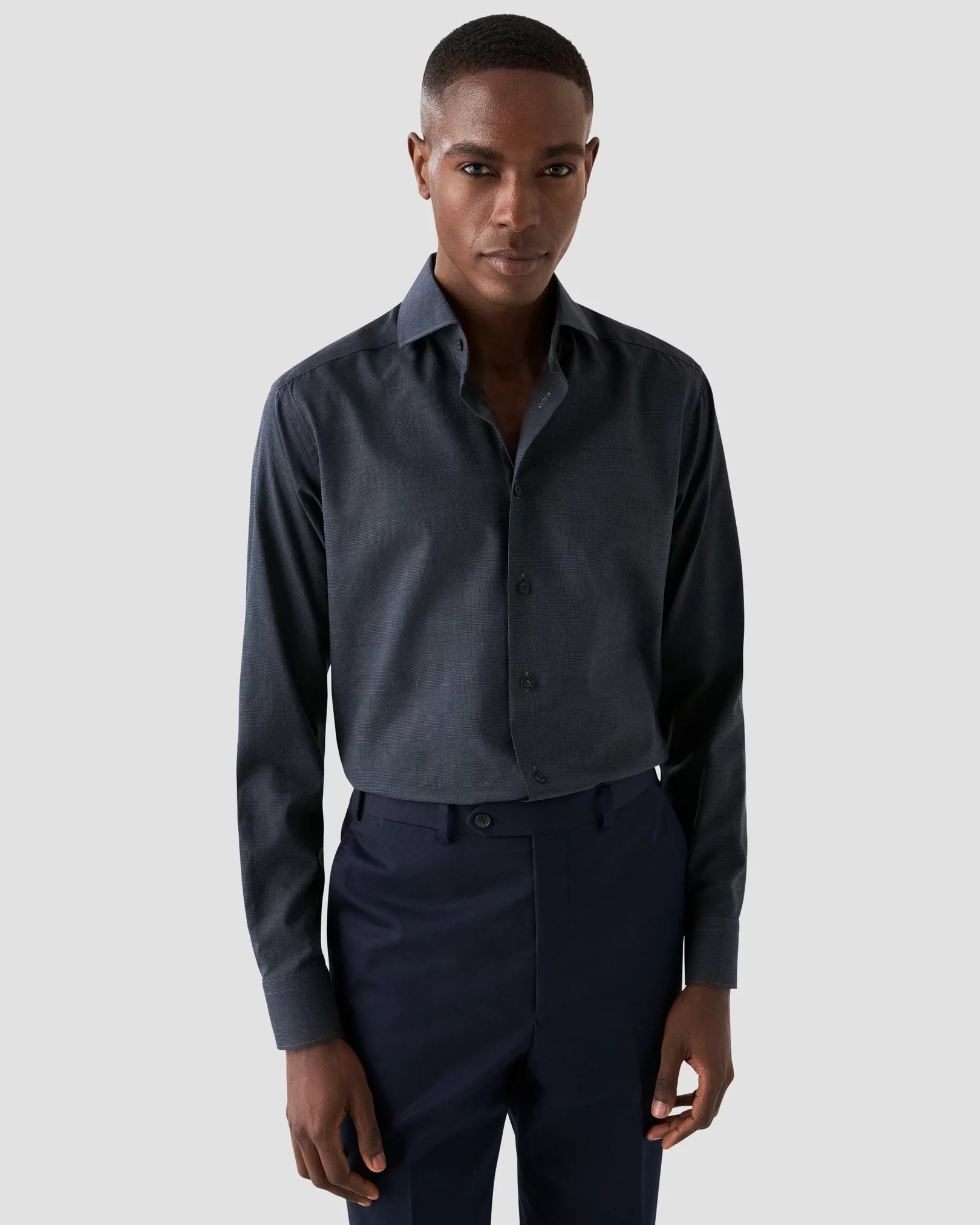 Eton - navy blue flanell widespread shirt