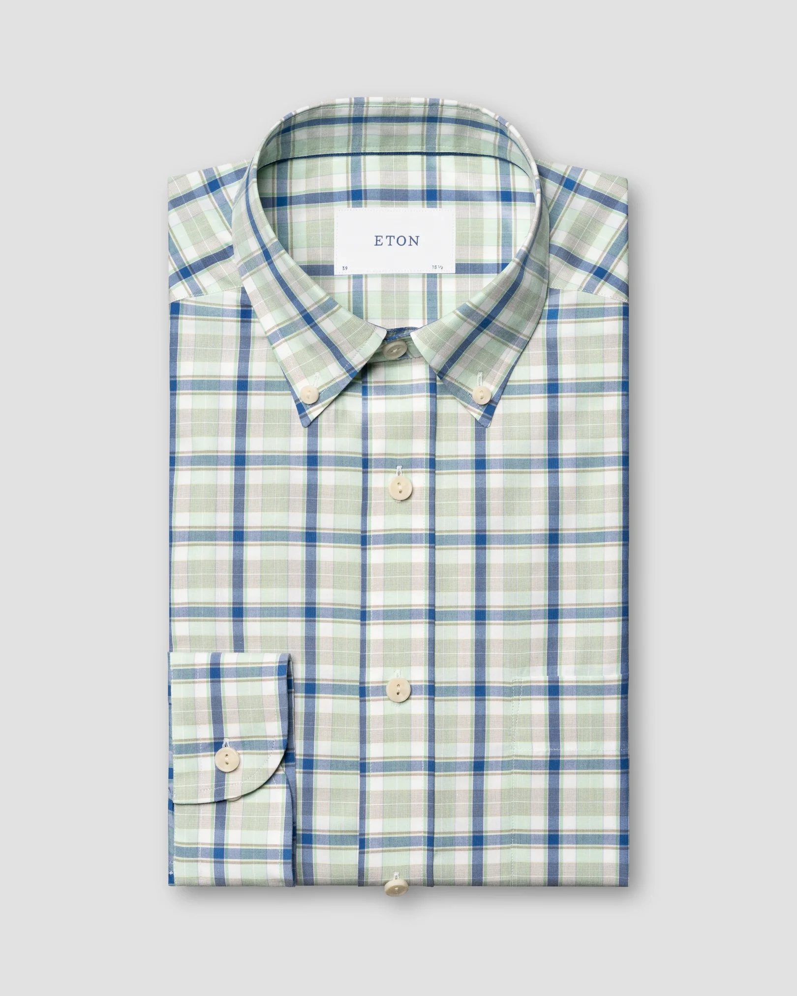 Eton - plaid lightweight poplin shirt