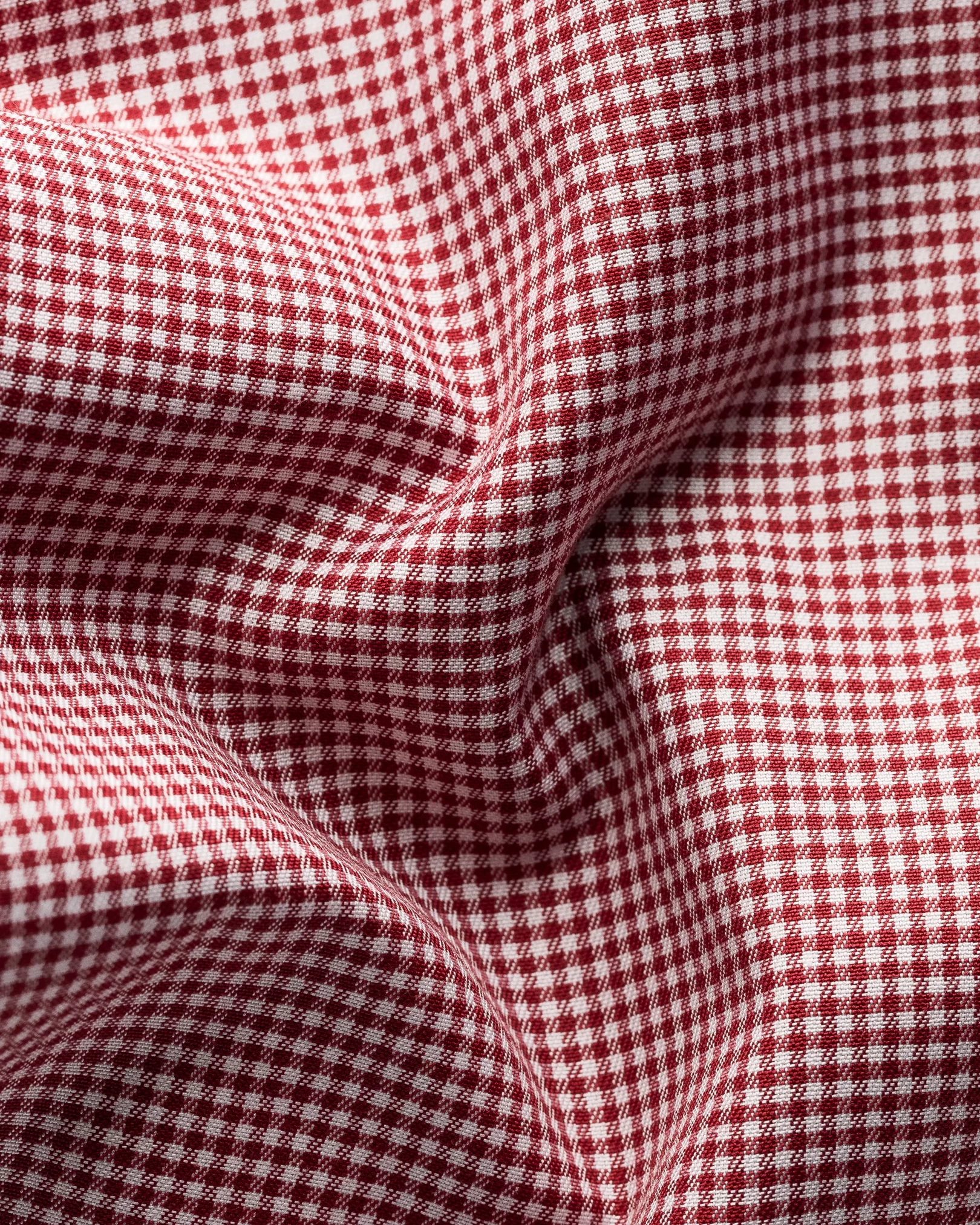 Eton - red checked cotton lyocell stretch shirt