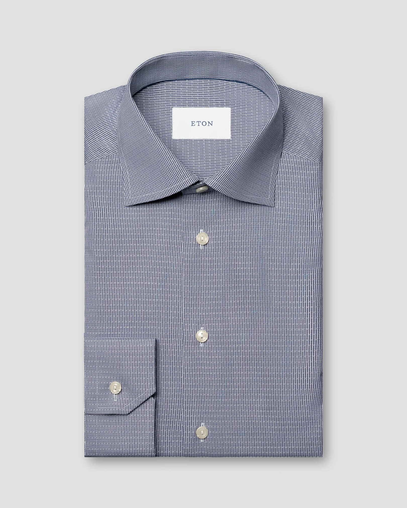 Eton - dark blue semi solid signature dobby shirt