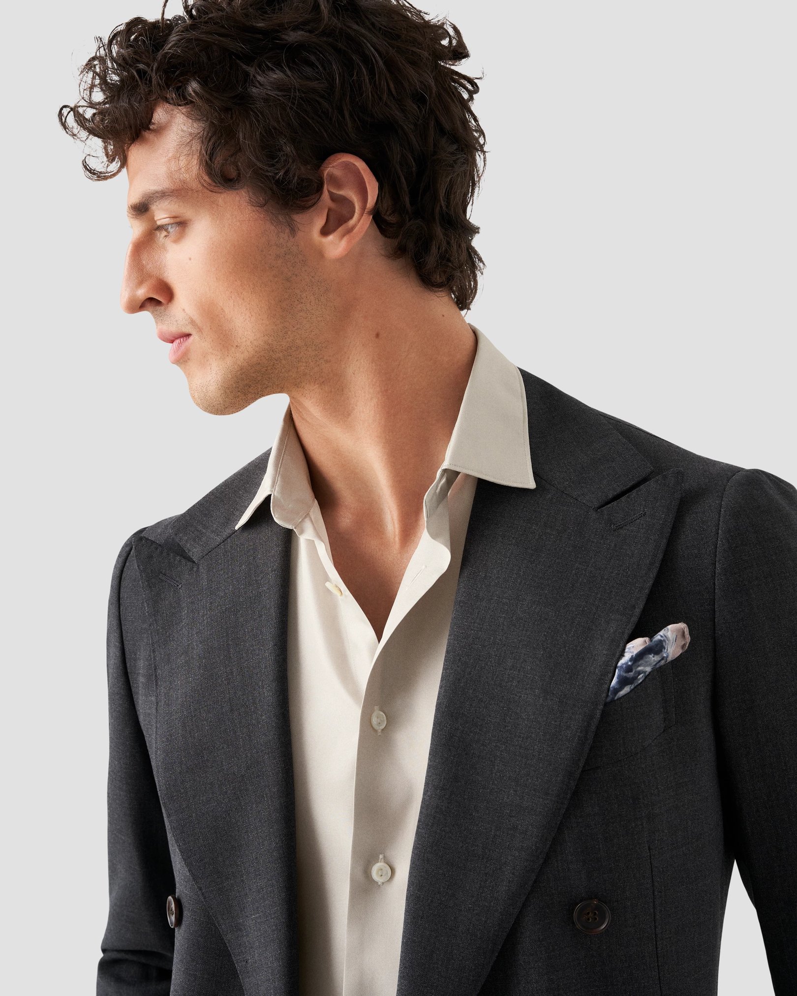 Eton - light grey silk