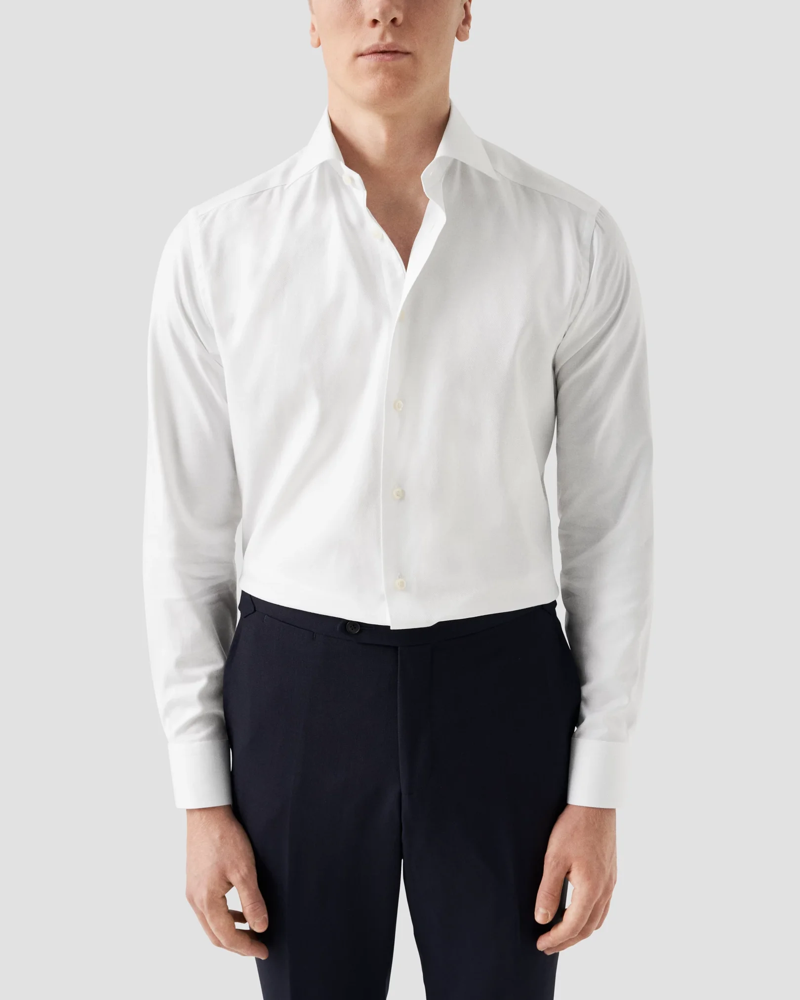 Eton - Chemise en sergé fin mélangé