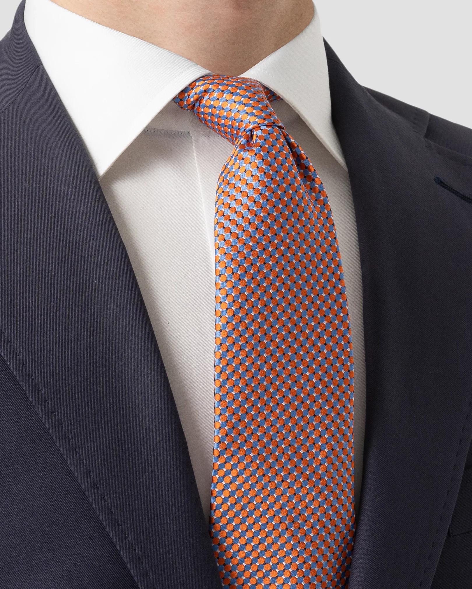 Eton - orange geometric silk tie