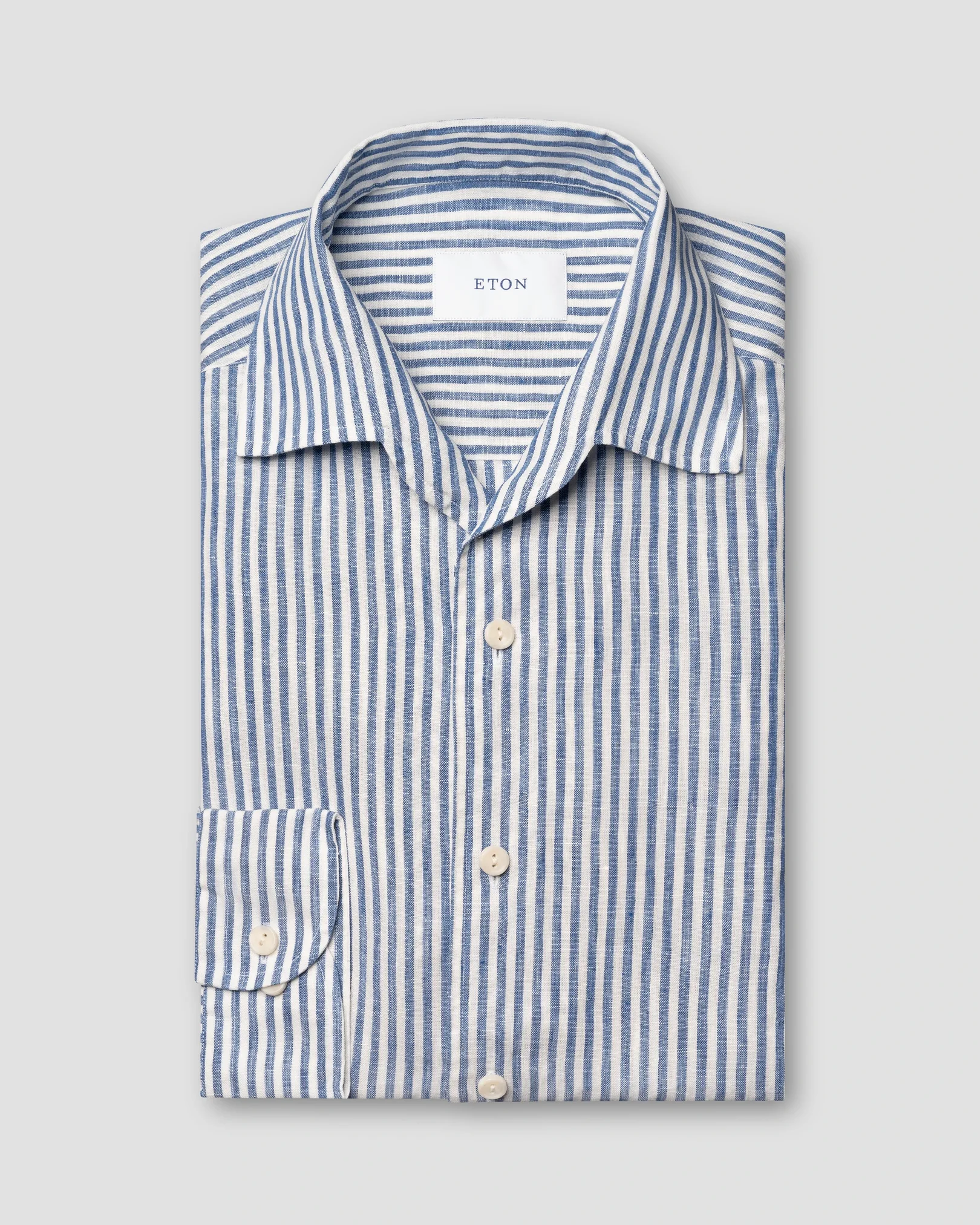 Eton - dark blue striped linen shirt one piece