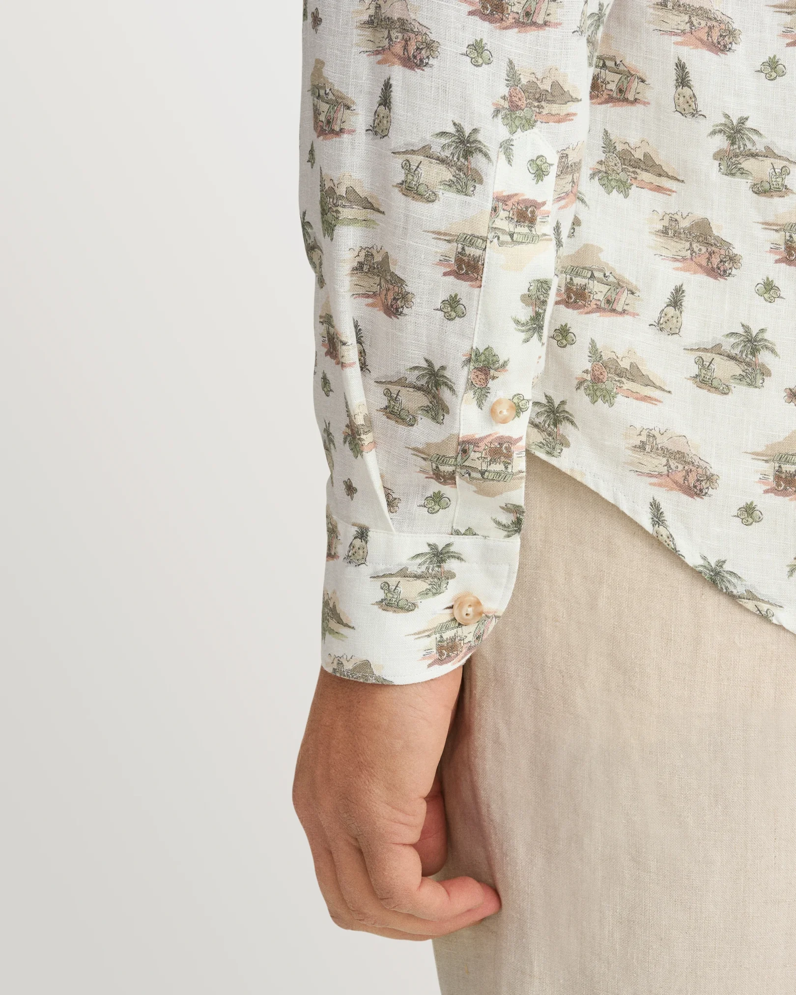 Eton - motif linen shirt