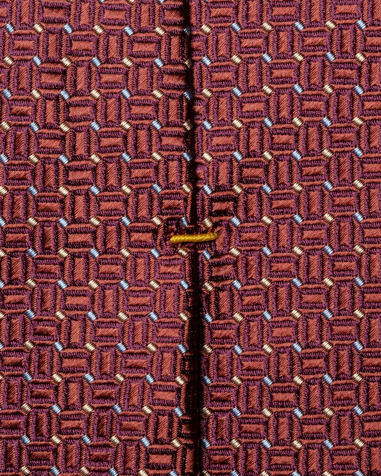 Eton - micro geometric woven silk tie dark red micro geometric woven silk tie