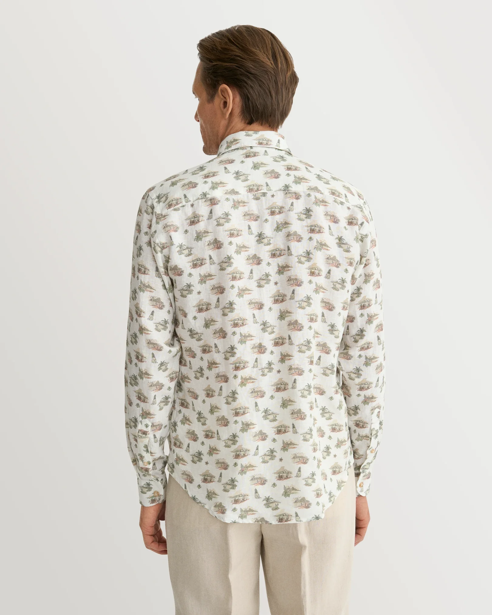 Eton - motif linen shirt