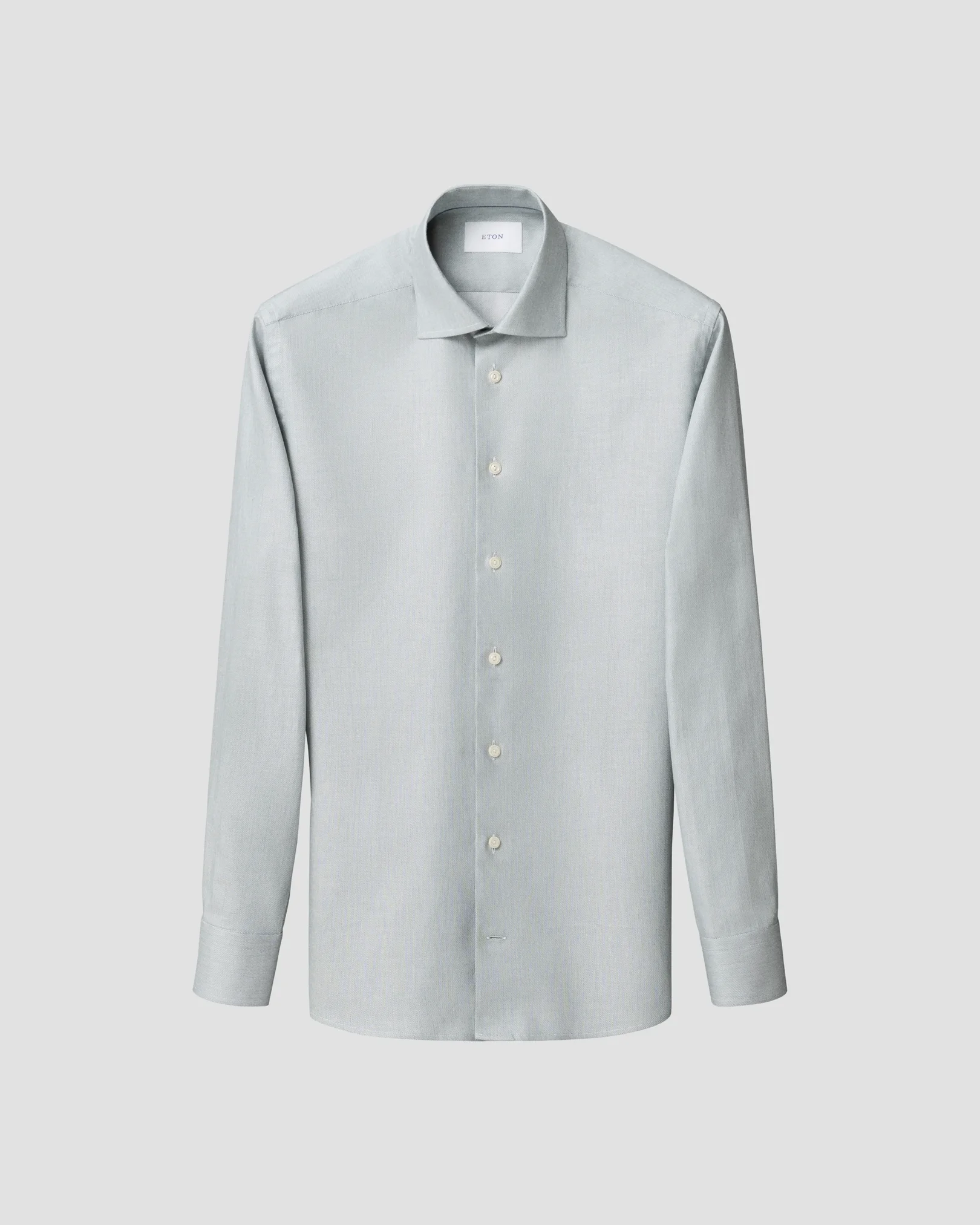 Eton - dark green semi solid twill shirt