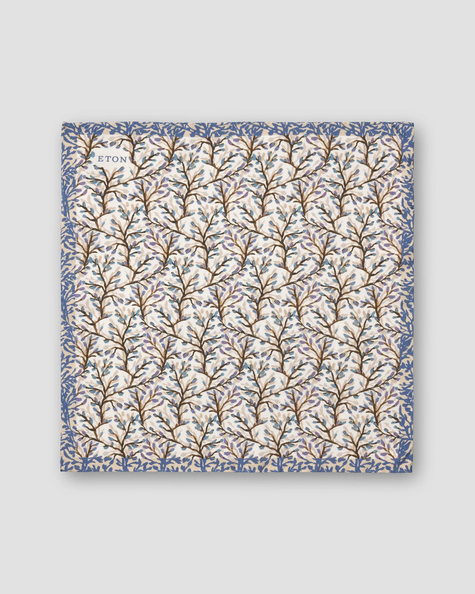 Eton - multi foliage oxford silk pocket square