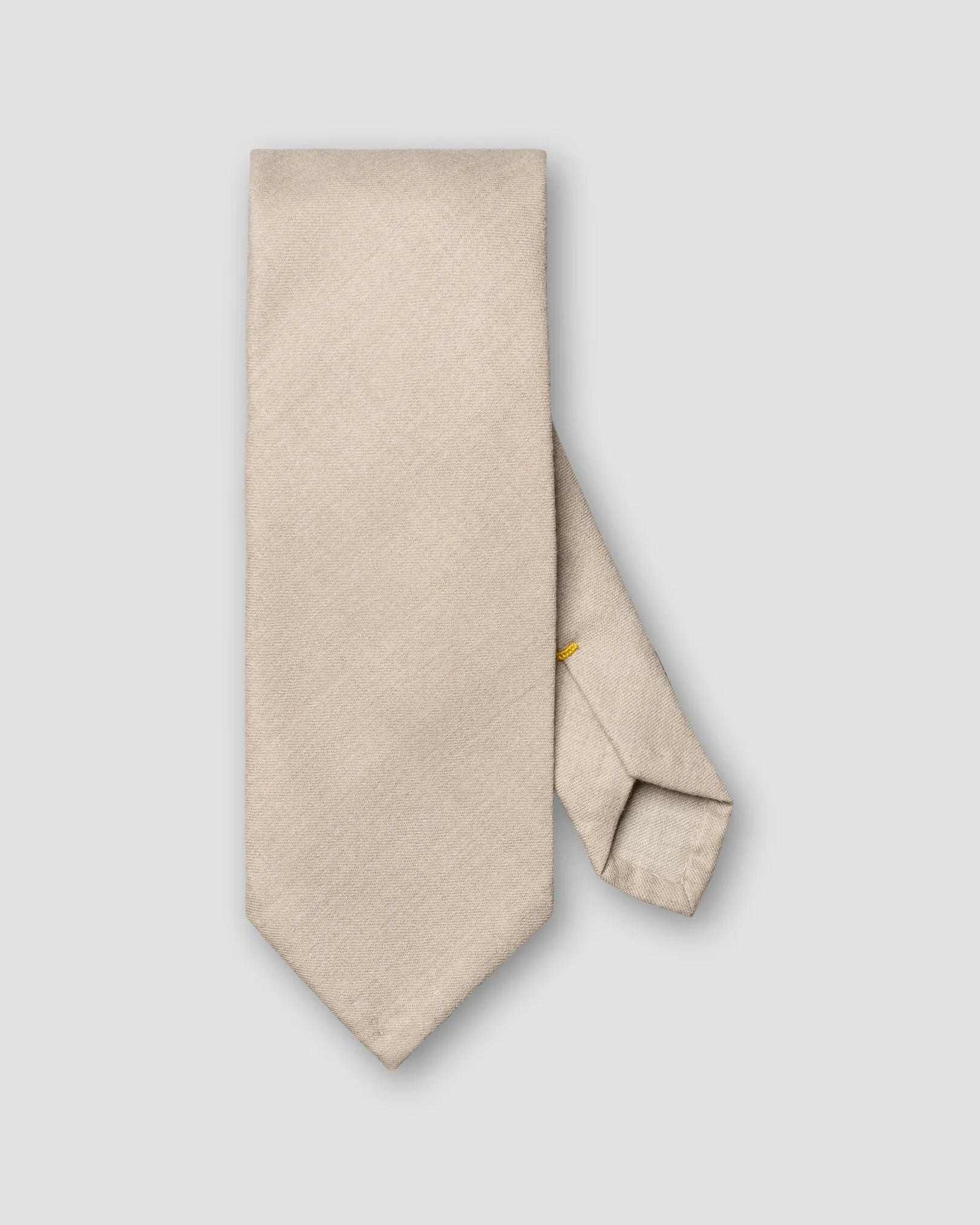 Eton - solid wool flannel tie beige solid wool flannel tie