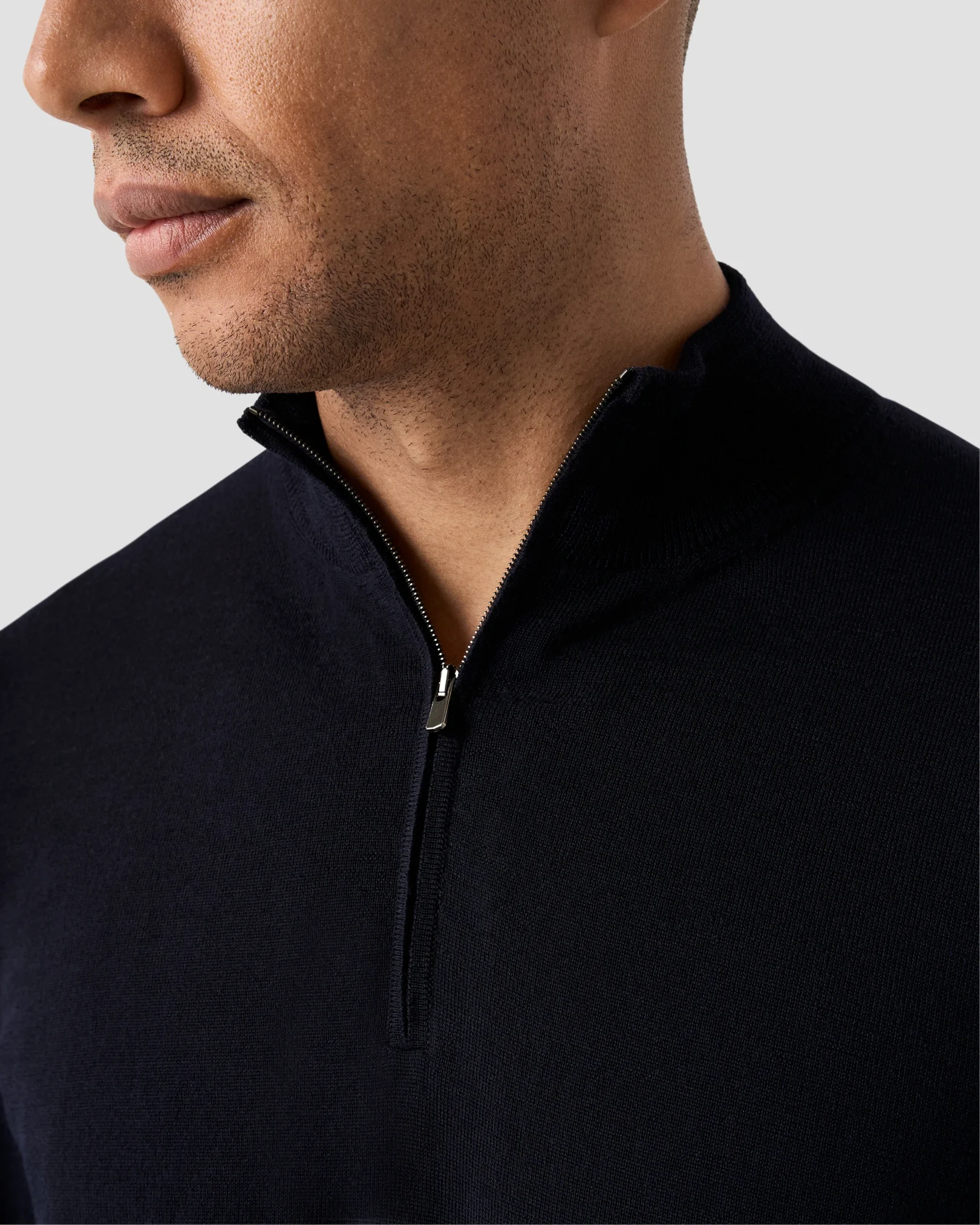 Eton - Fine Knit Half Zip Polo