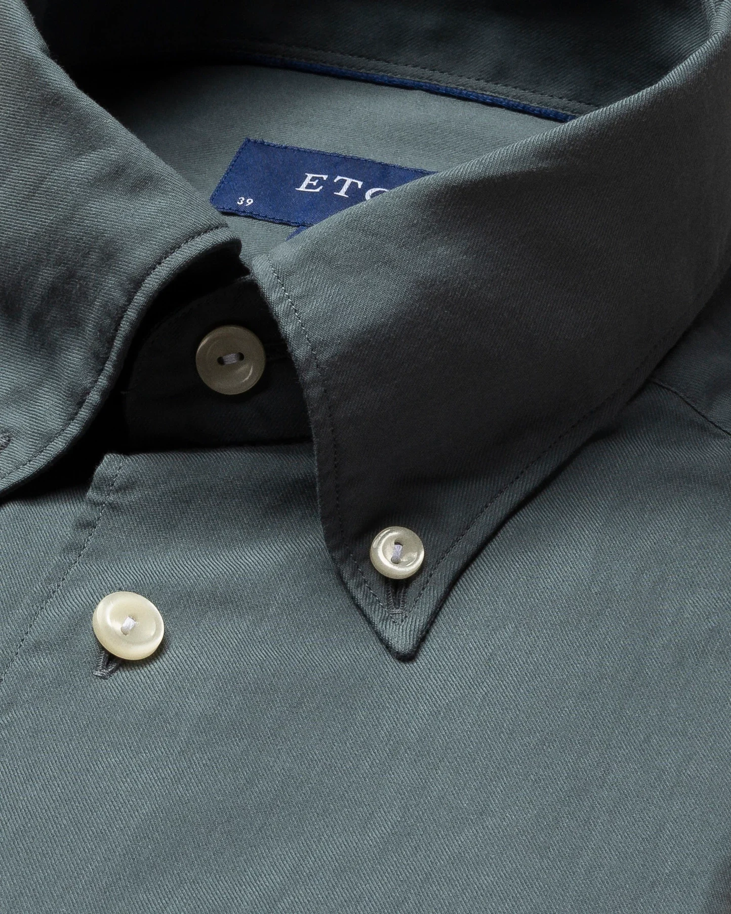 Eton - dusty olive lightweight flannel shirt