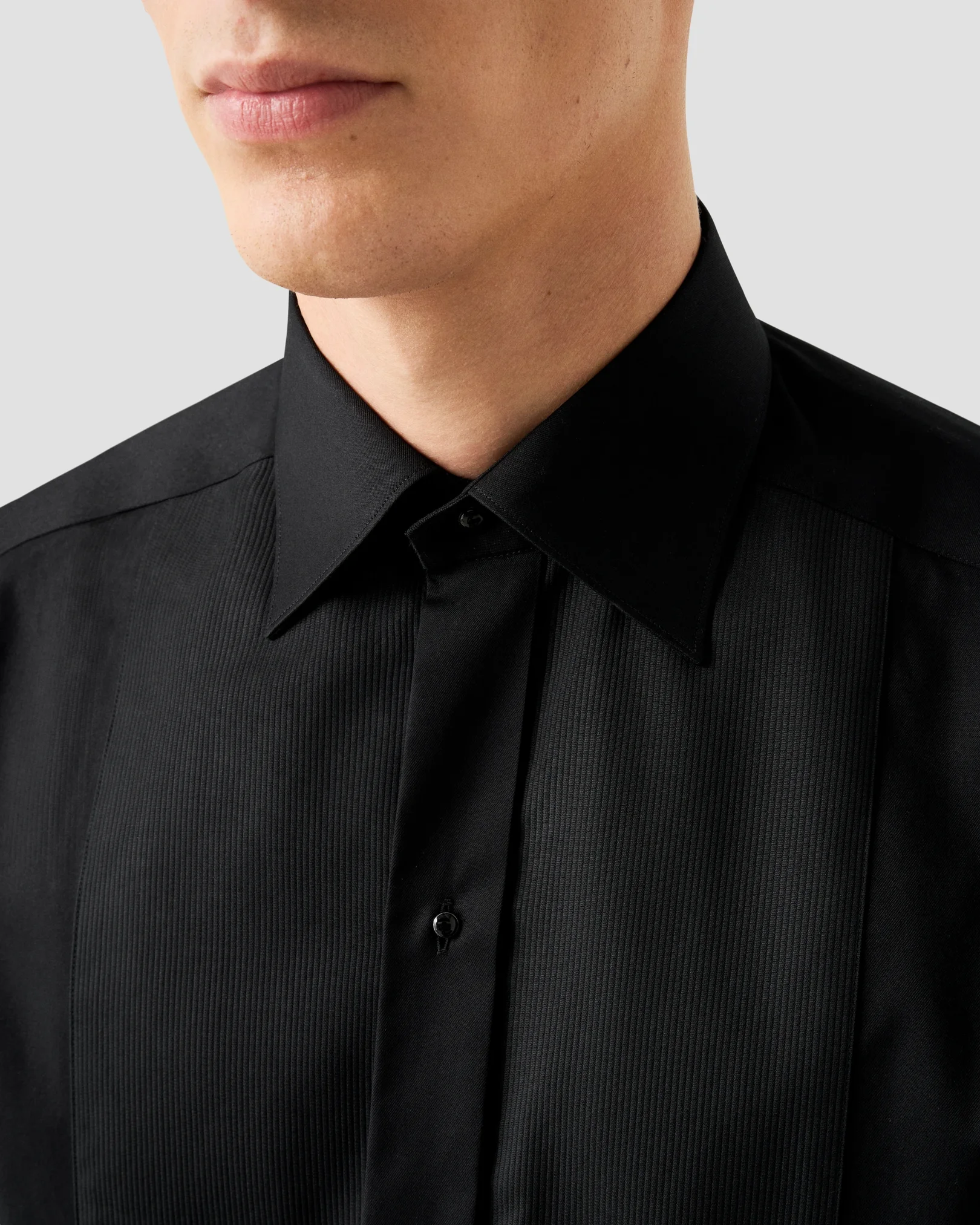 Eton - Black Fine Striped Bib Tuxedo Shirt