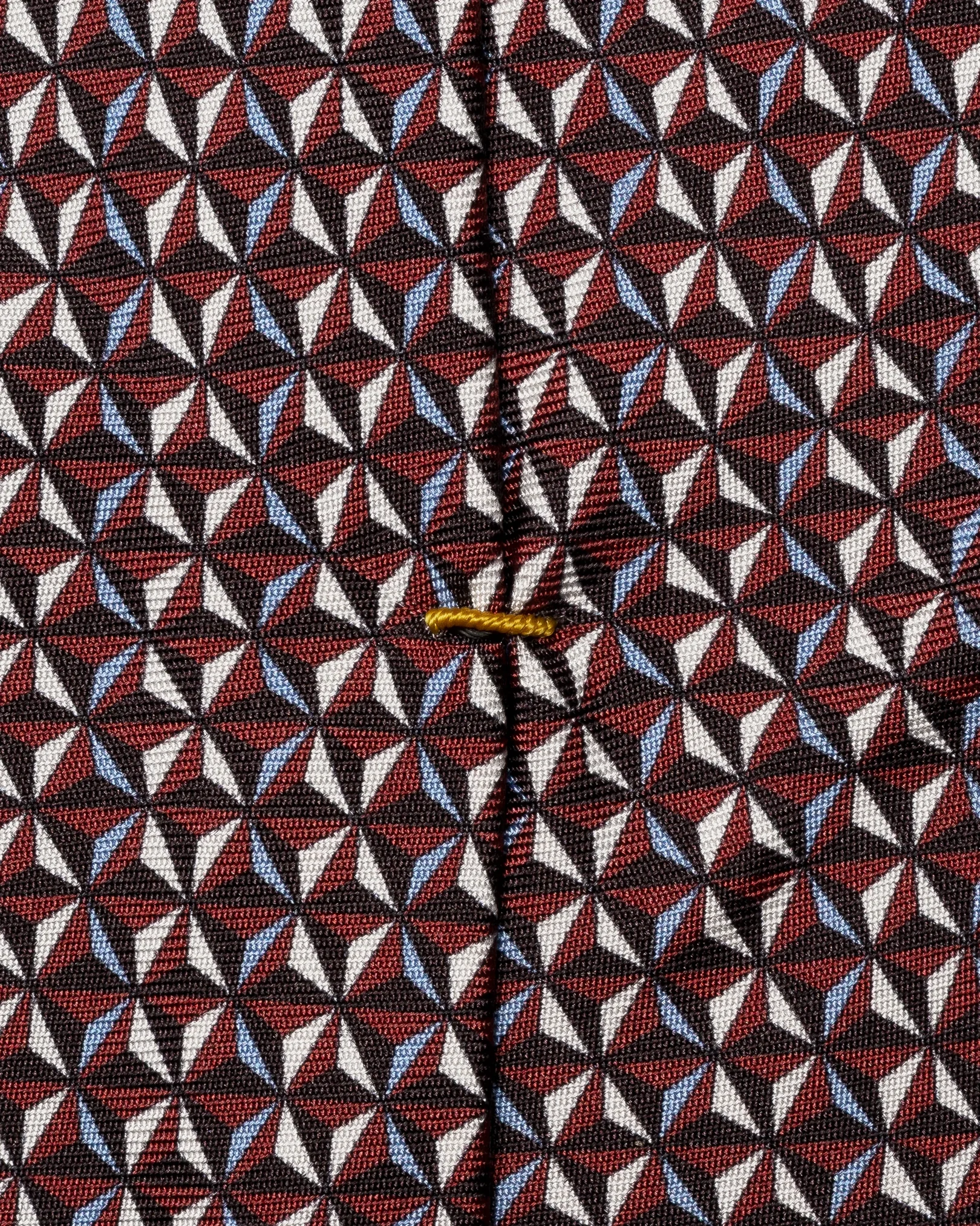 Eton - dark red geometric silk twill printed tie