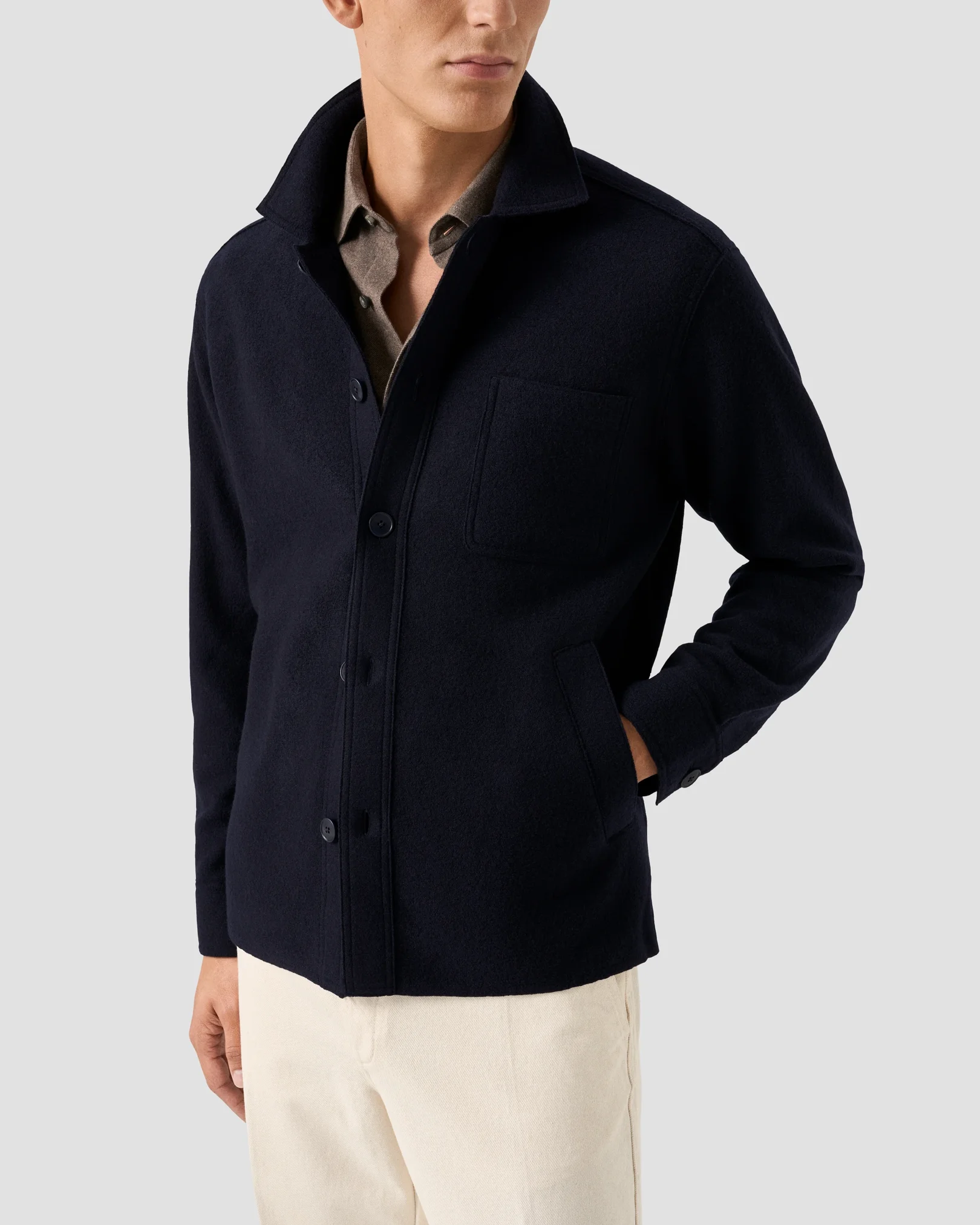 Eton - boiled wool overshirt 256