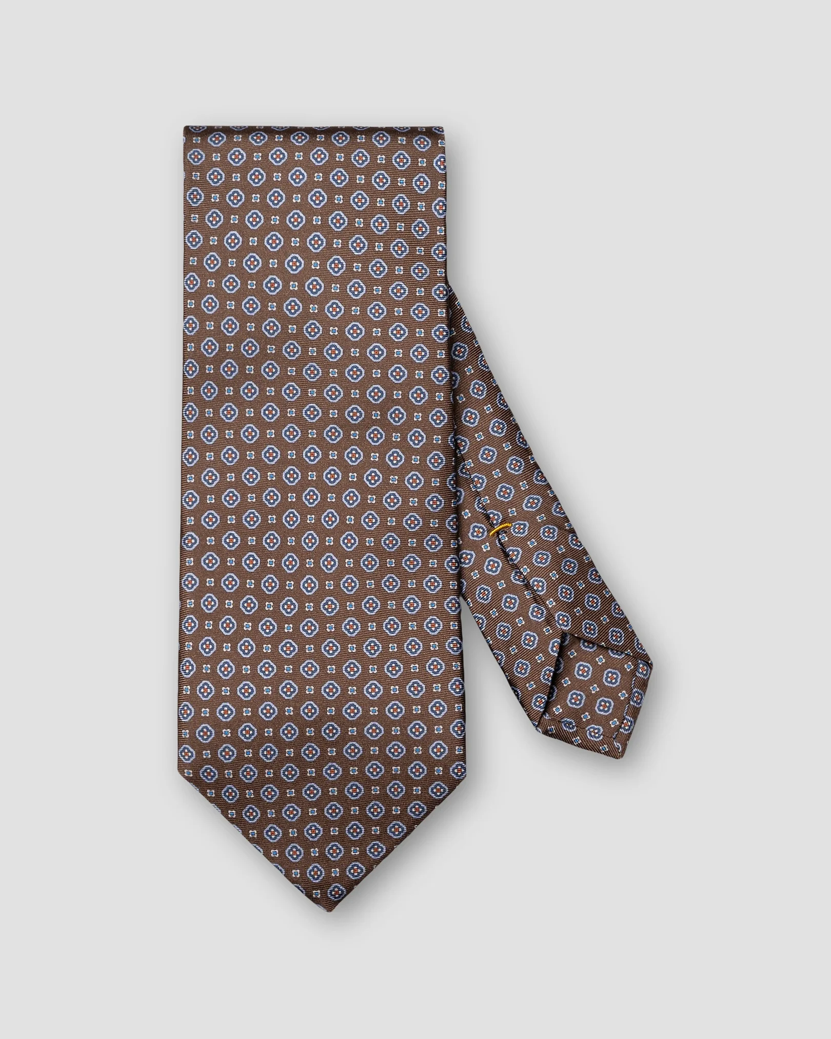 Eton - brown medallion printed silk tie