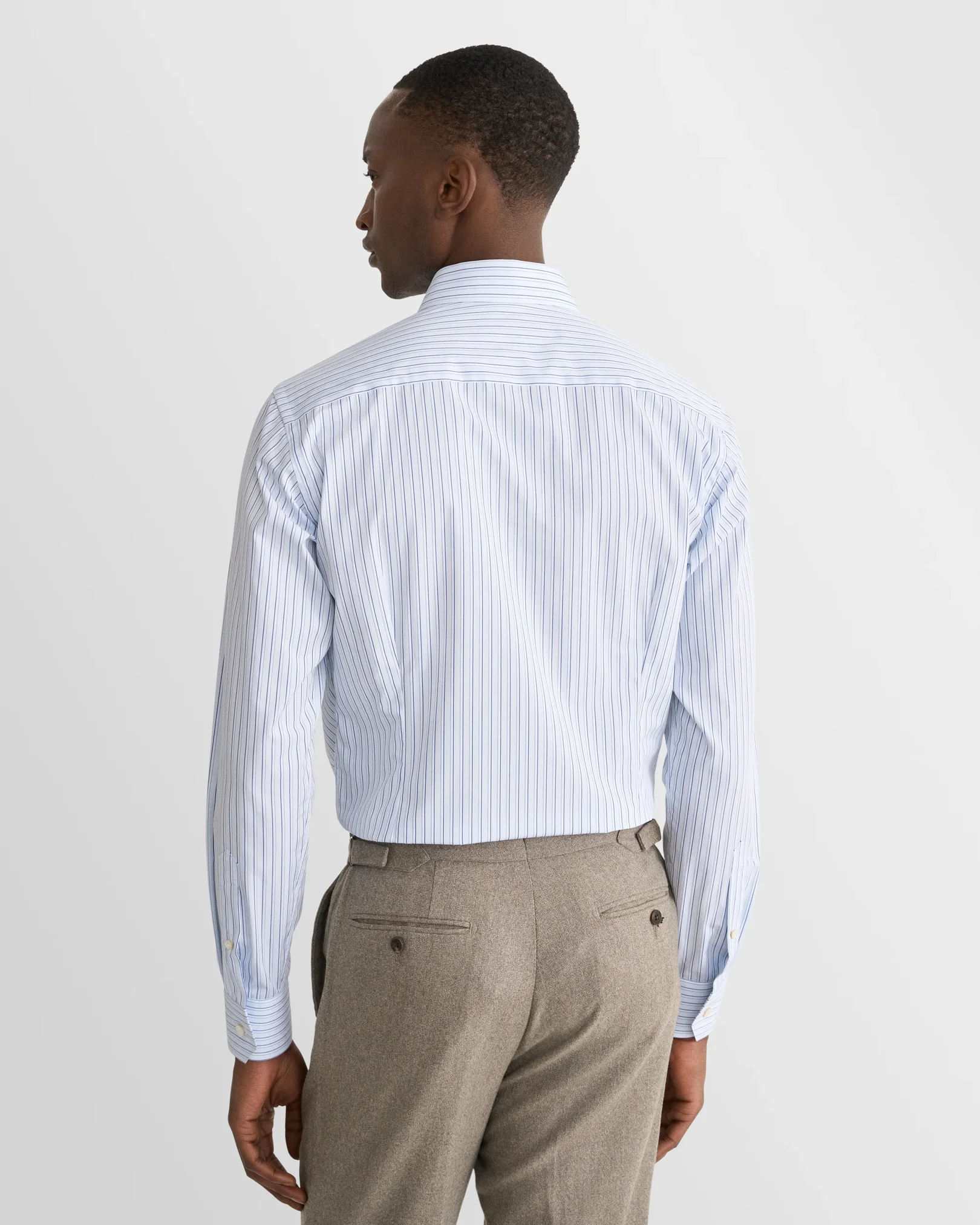 Eton - light blue striped supima 266