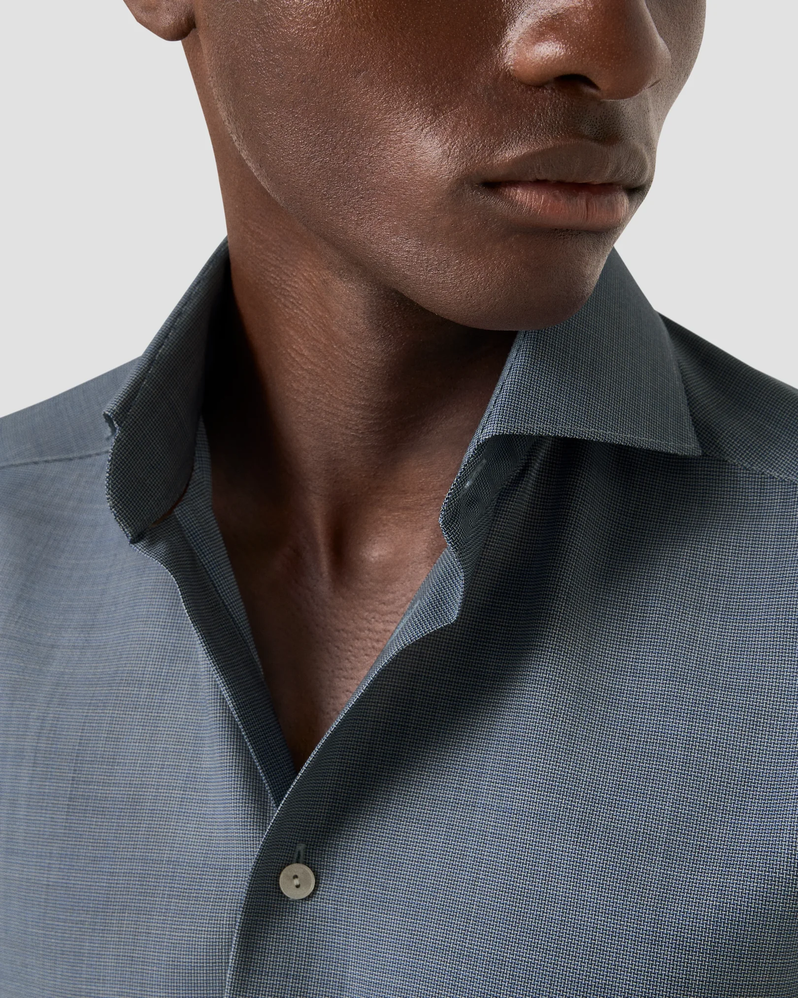 Eton - semi solid merino shirt wide spread