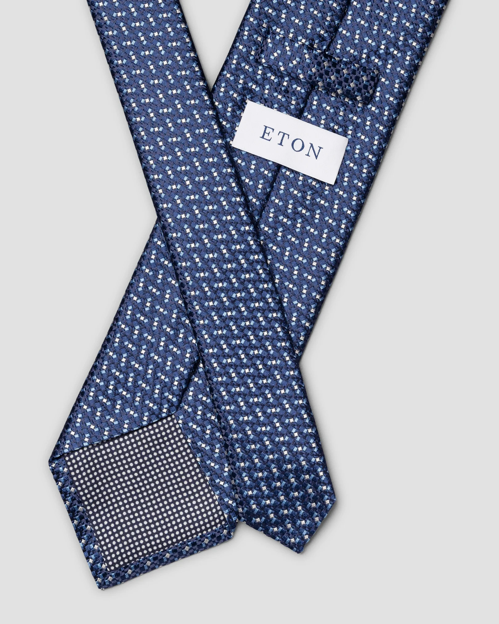 Eton - dark blue geometric woven silk tie dark blue geometric woven silk tie