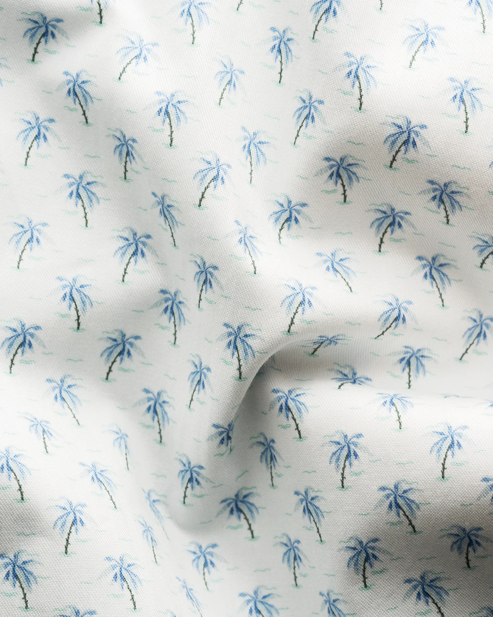 Eton - light blue palm tree signature twill shirt