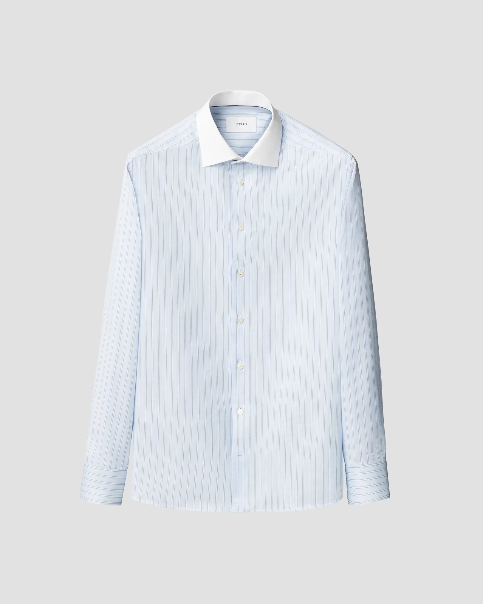 Eton - striped white collar signature twill shirt