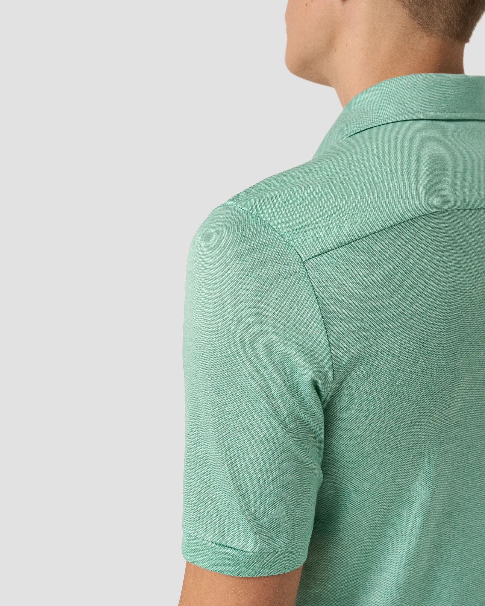 Eton - light green jacquard filo di scozia polo shirt