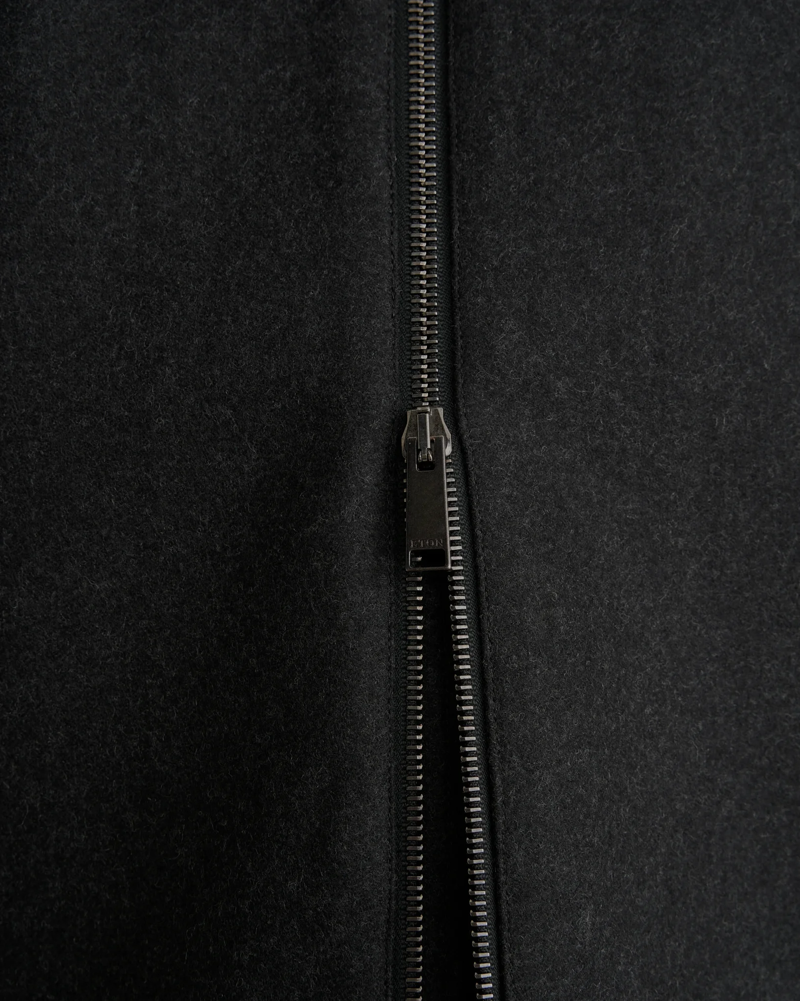 Eton - black wool harrington full zip jacket