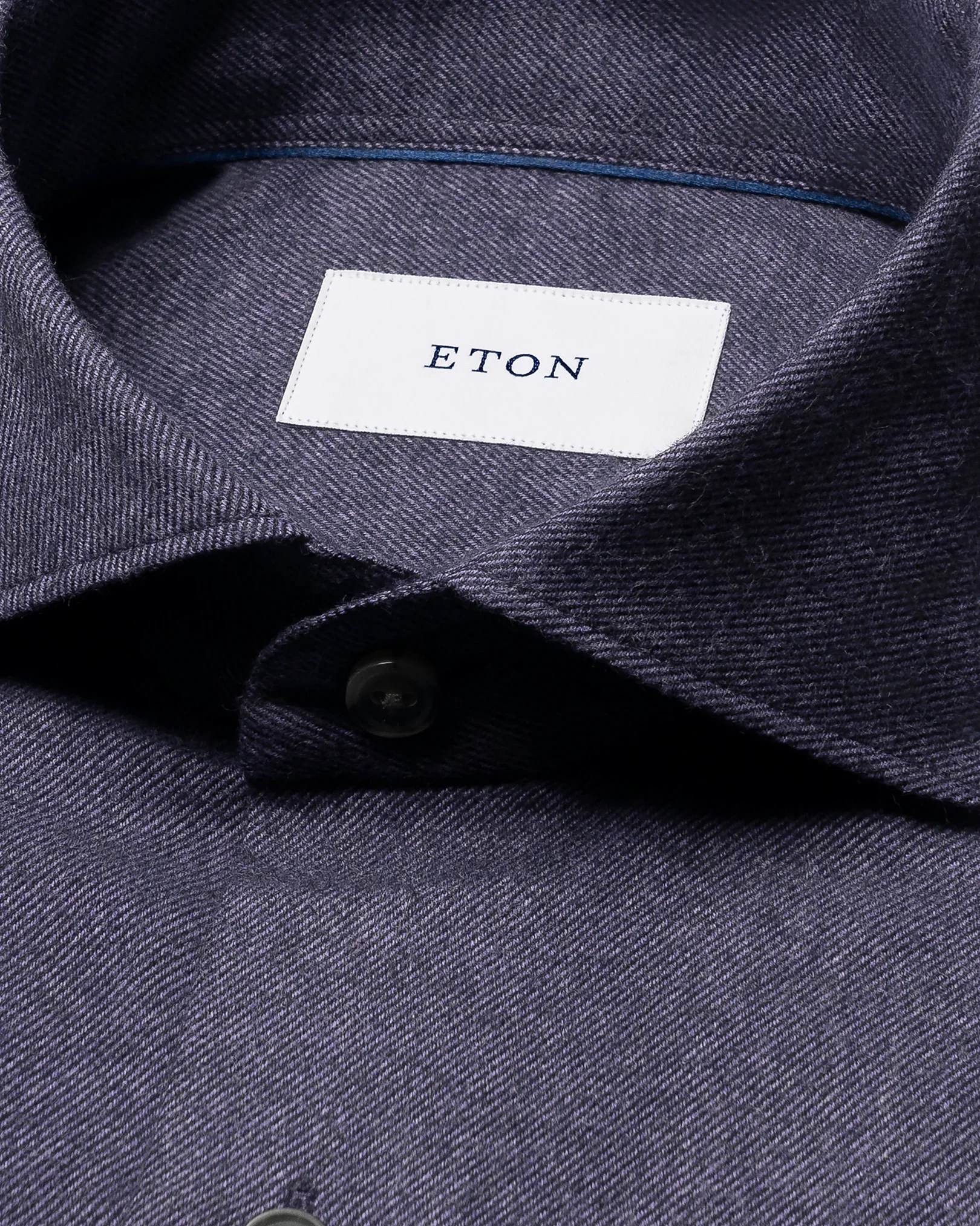 Eton - dark purple solid flannel shirt