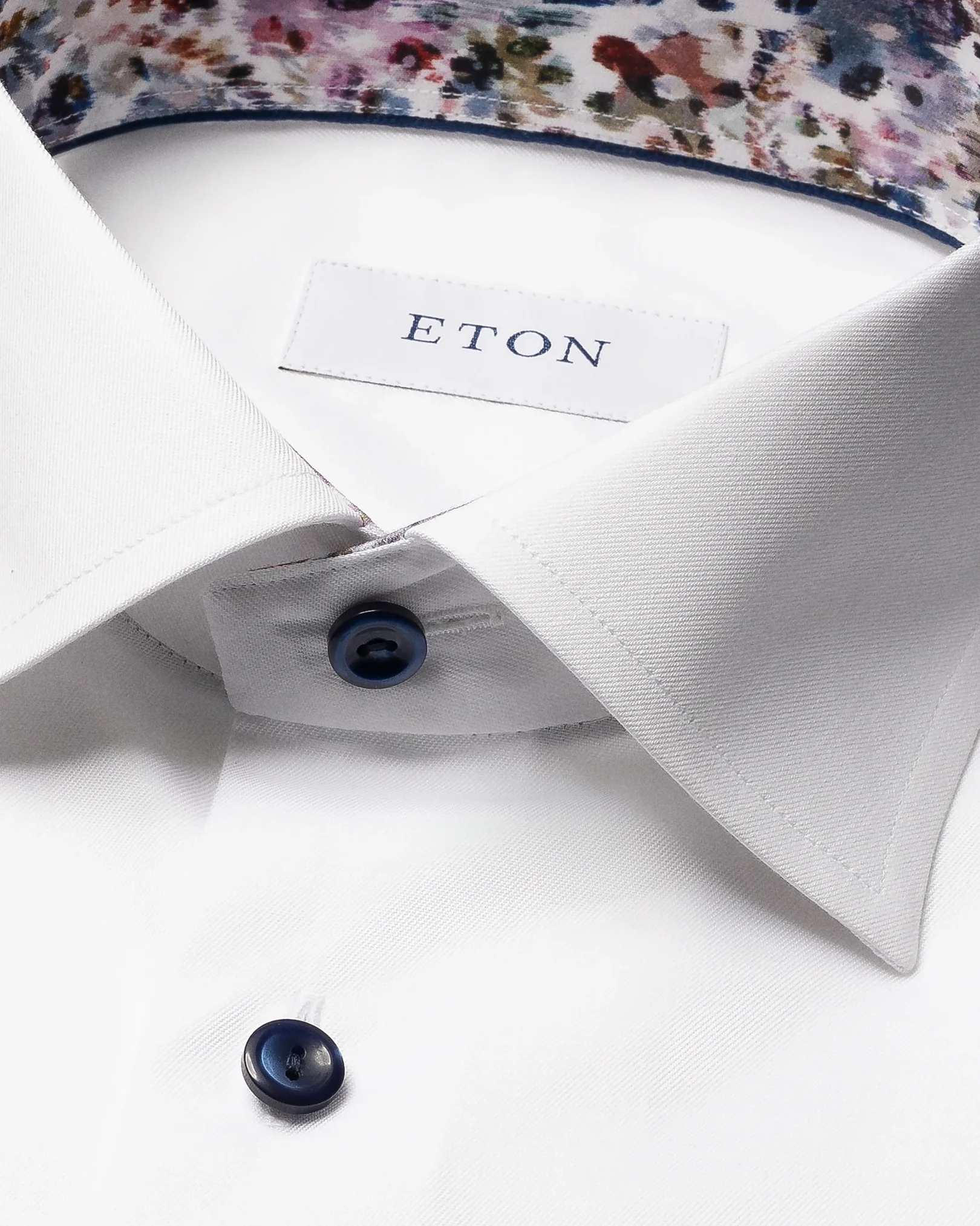 Eton - white floral effect signature twill shirt