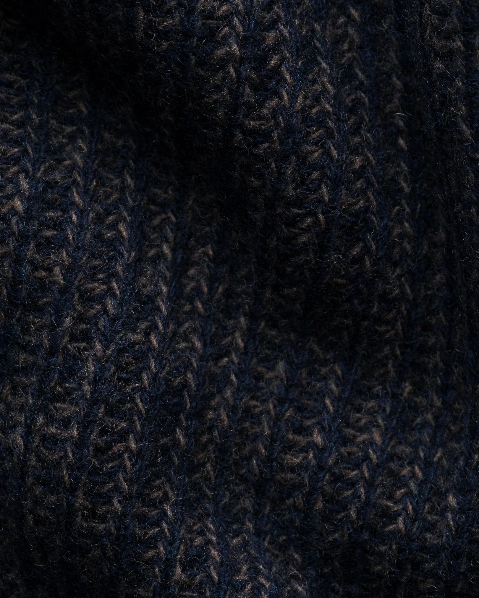 Eton - navy blue wool cashmere mouline crew neck