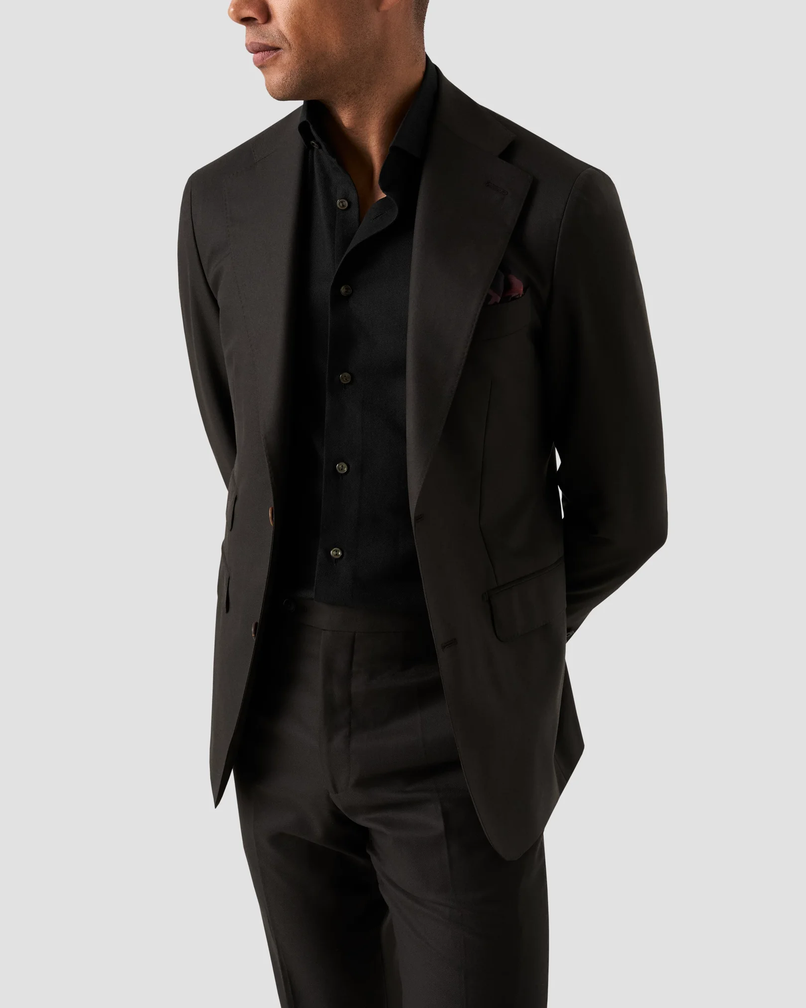 Eton - black cotton cashmere silk